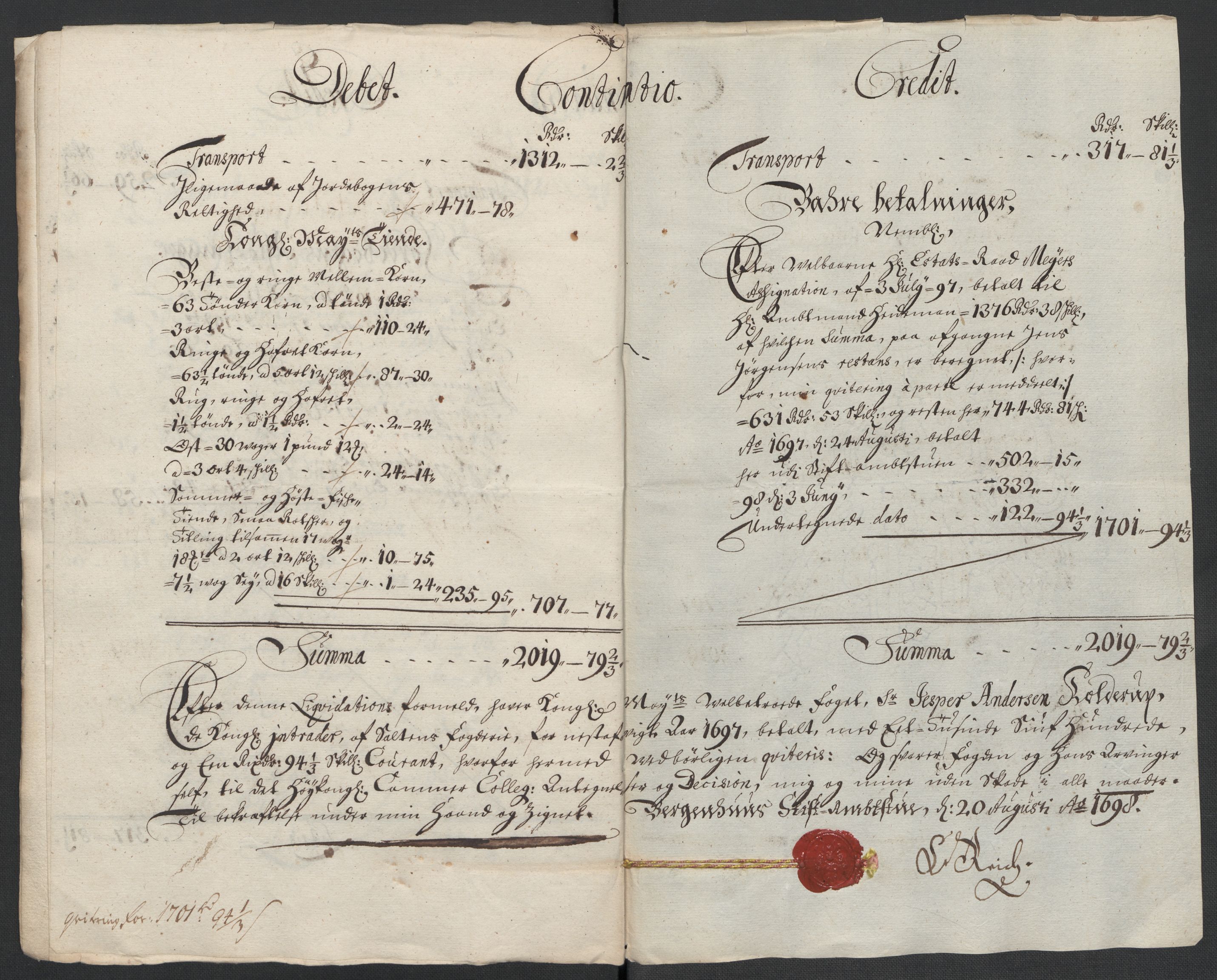 Rentekammeret inntil 1814, Reviderte regnskaper, Fogderegnskap, AV/RA-EA-4092/R66/L4579: Fogderegnskap Salten, 1697-1700, p. 16