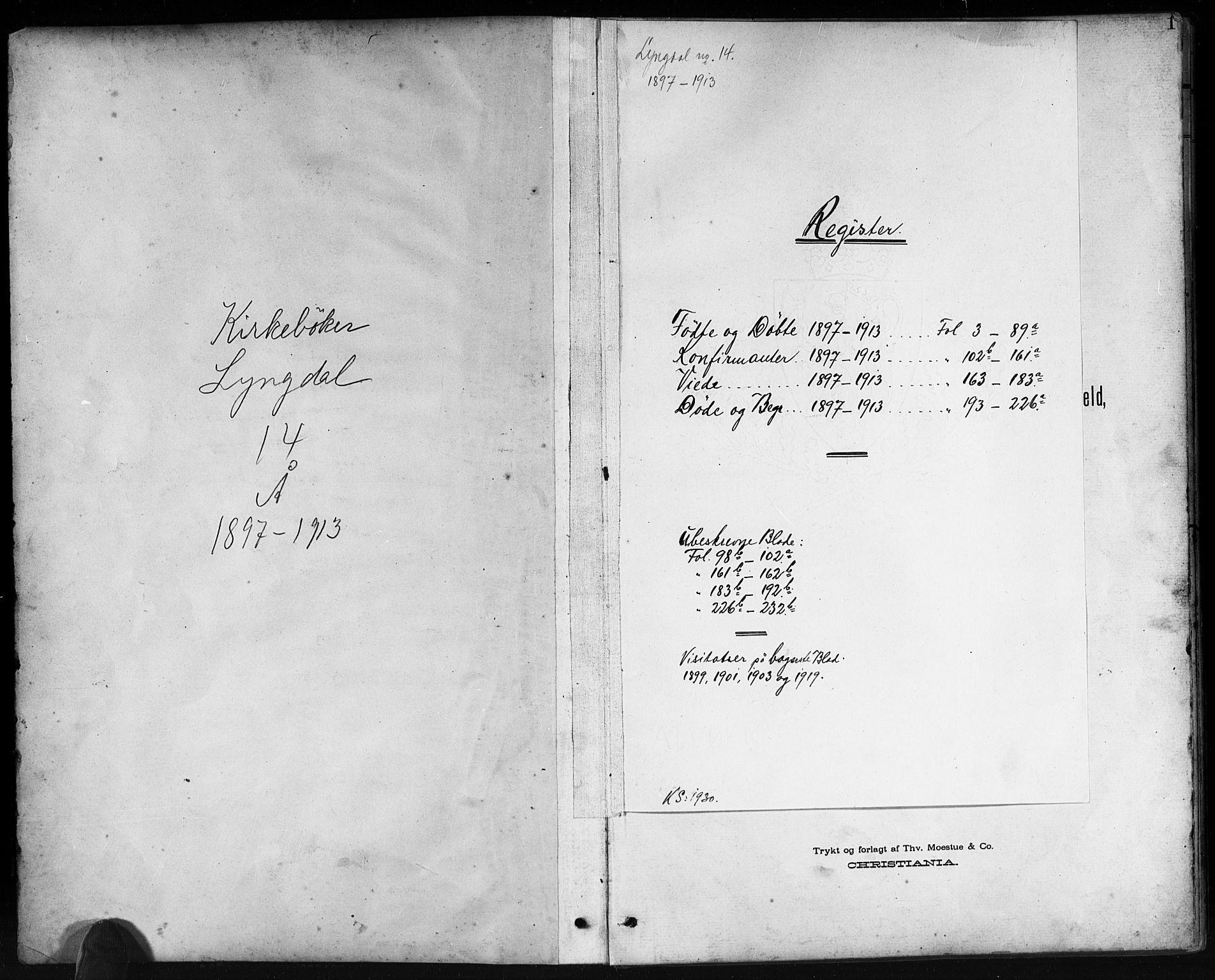 Lyngdal sokneprestkontor, SAK/1111-0029/F/Fb/Fbc/L0005: Parish register (copy) no. B 5, 1897-1913