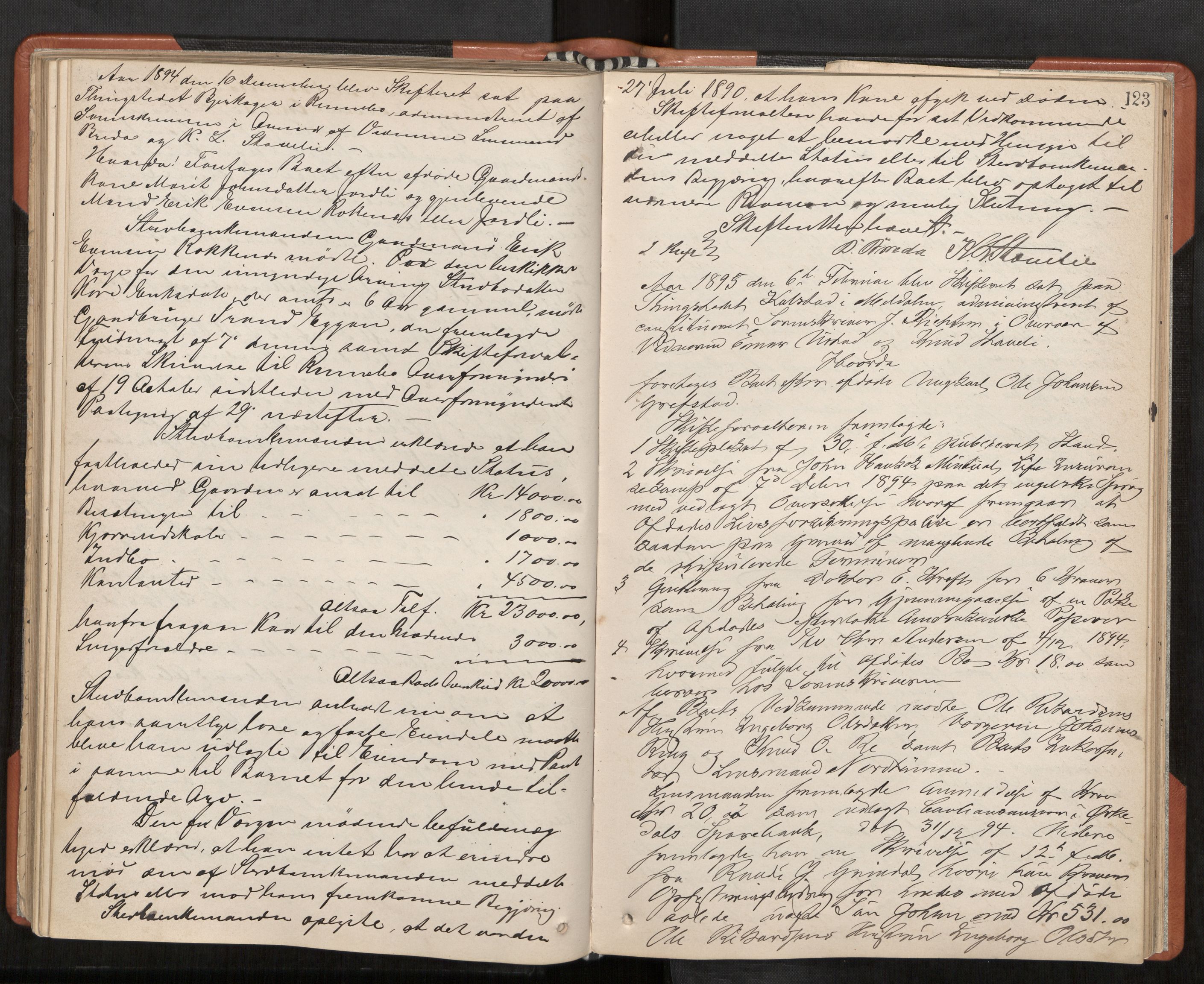 Orkdal sorenskriveri, AV/SAT-A-4169/1/3/3B/L0009: Skiftebehandlingsprotokoll, 1888-1902, p. 123