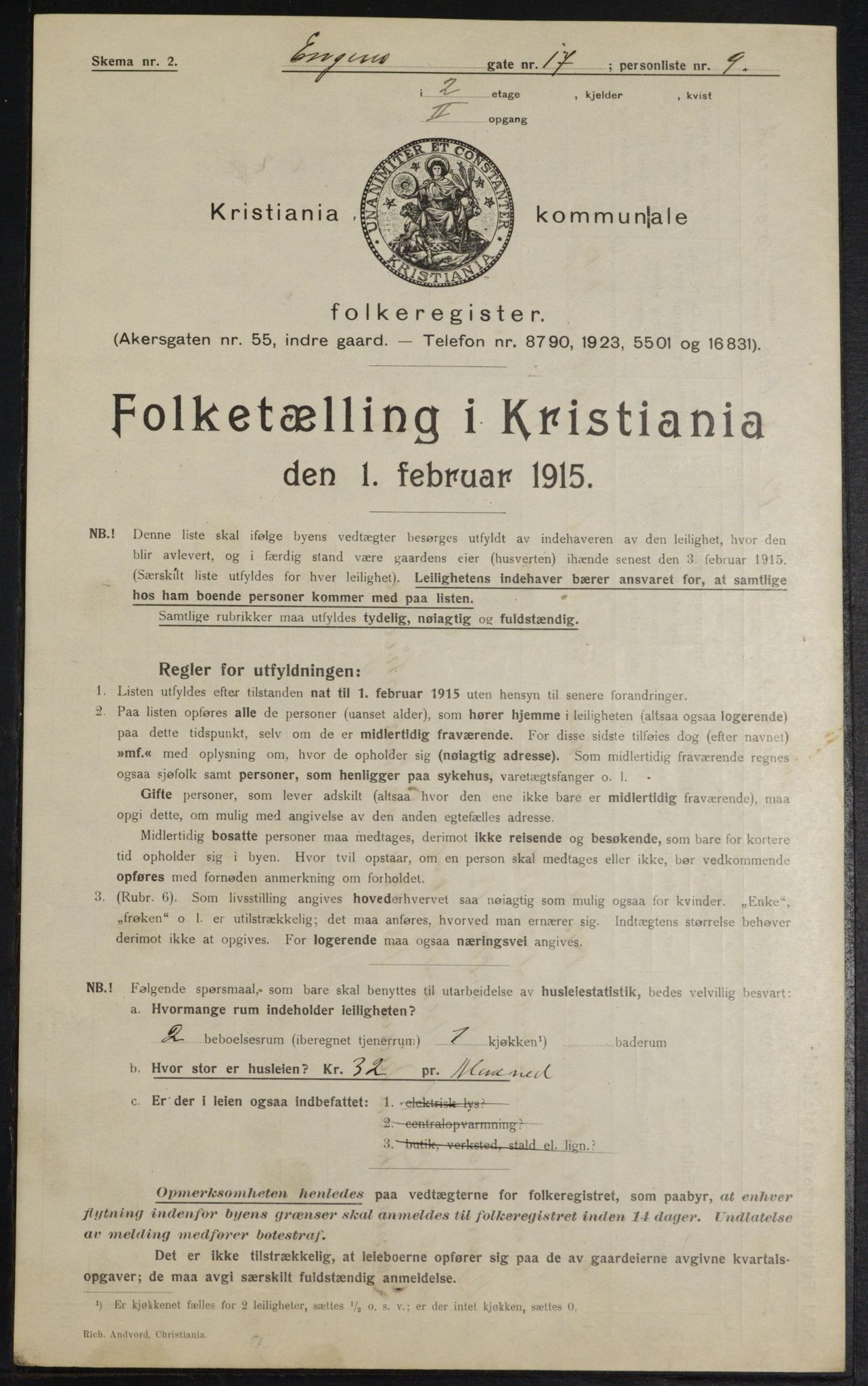 OBA, Municipal Census 1915 for Kristiania, 1915, p. 21504