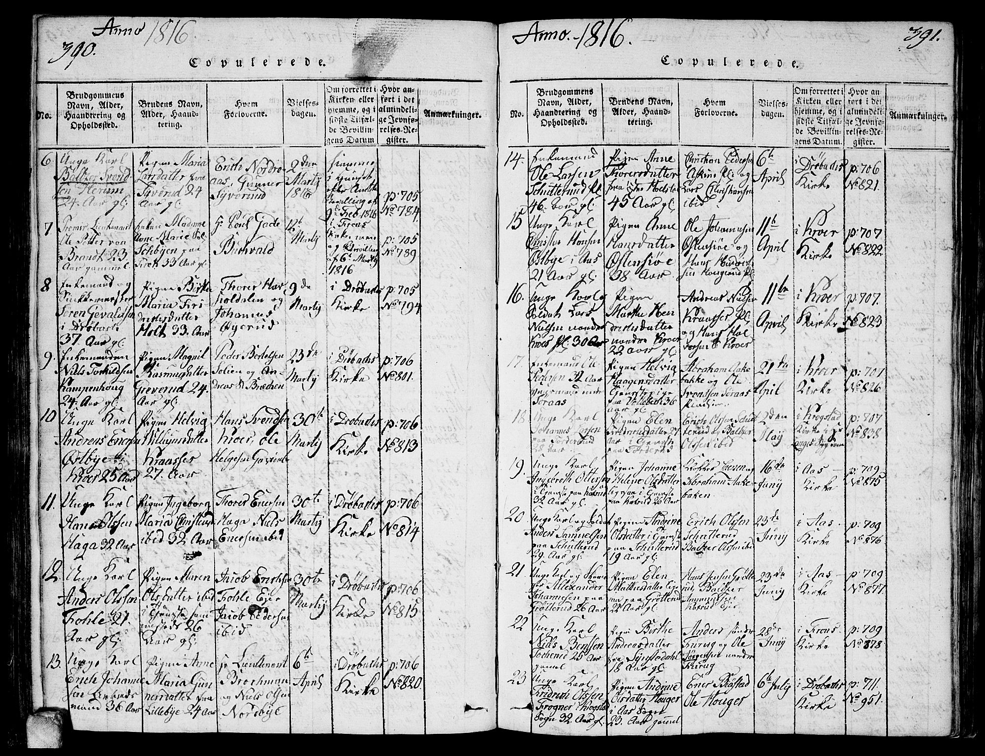 Ås prestekontor Kirkebøker, SAO/A-10894/F/Fa/L0003: Parish register (official) no. I 3, 1814-1818, p. 390-391