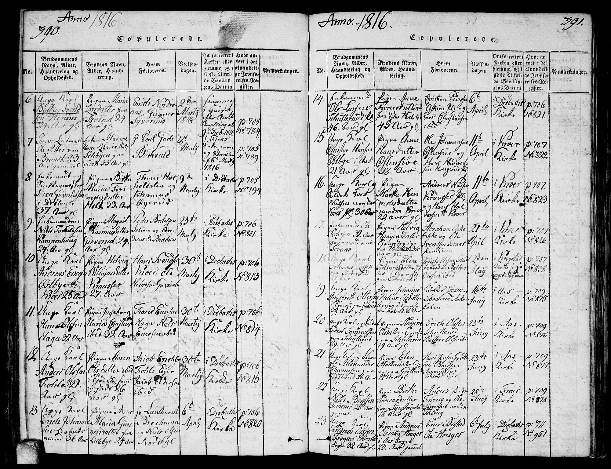 Ås prestekontor Kirkebøker, AV/SAO-A-10894/F/Fa/L0003: Parish register (official) no. I 3, 1814-1818, p. 390-391