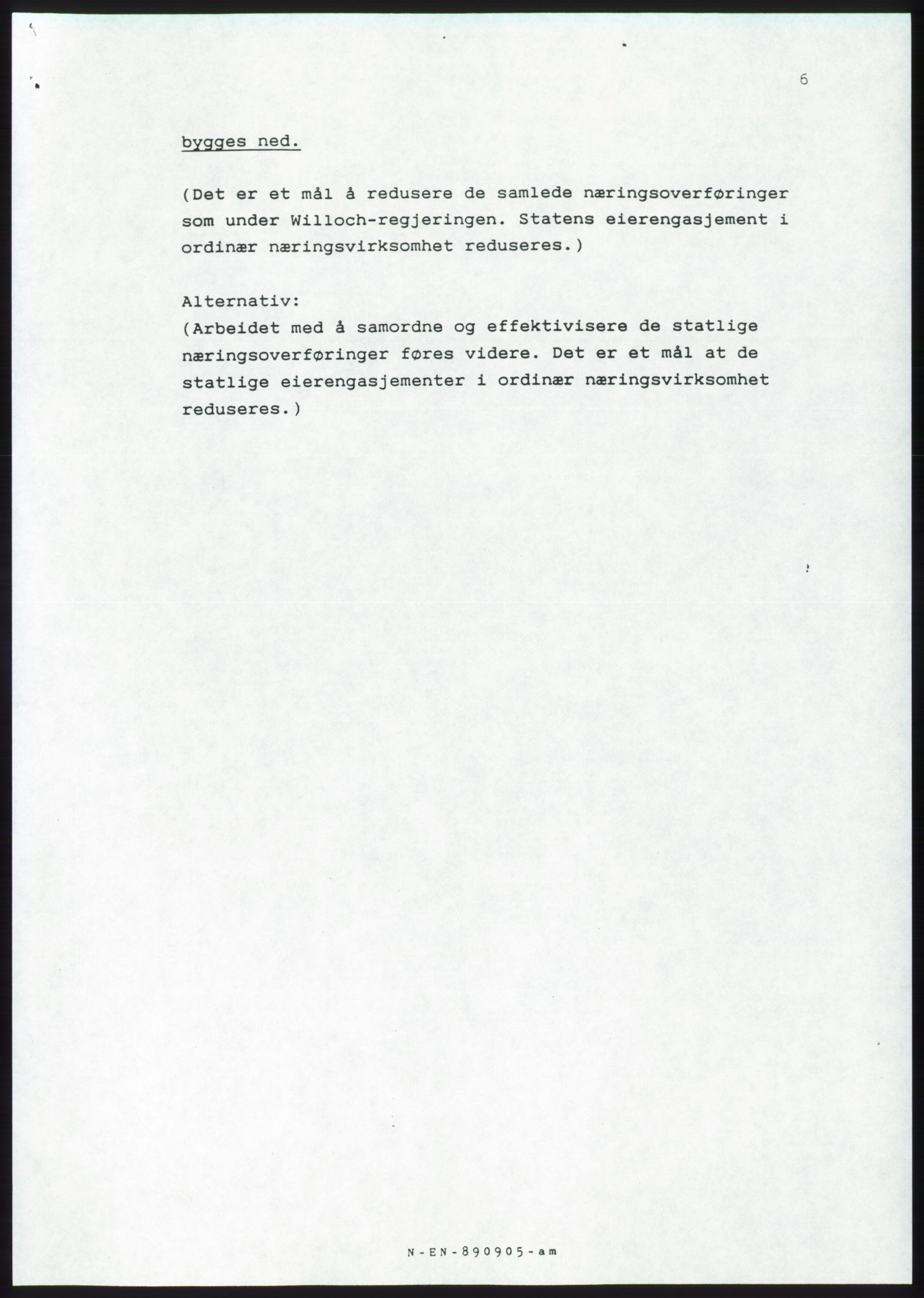 Forhandlingsmøtene 1989 mellom Høyre, KrF og Senterpartiet om dannelse av regjering, AV/RA-PA-0697/A/L0001: Forhandlingsprotokoll med vedlegg, 1989, p. 204