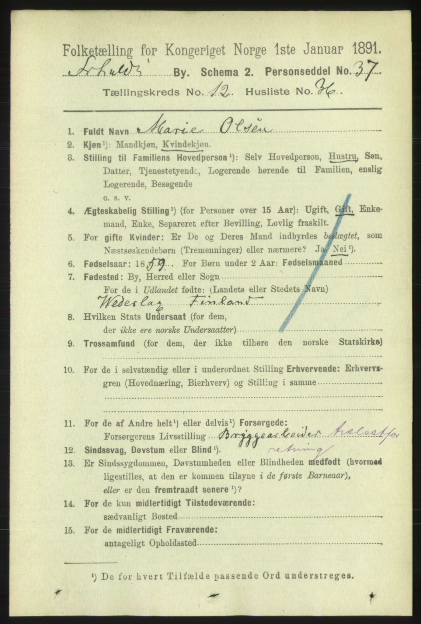 RA, 1891 census for 0101 Fredrikshald, 1891, p. 8777