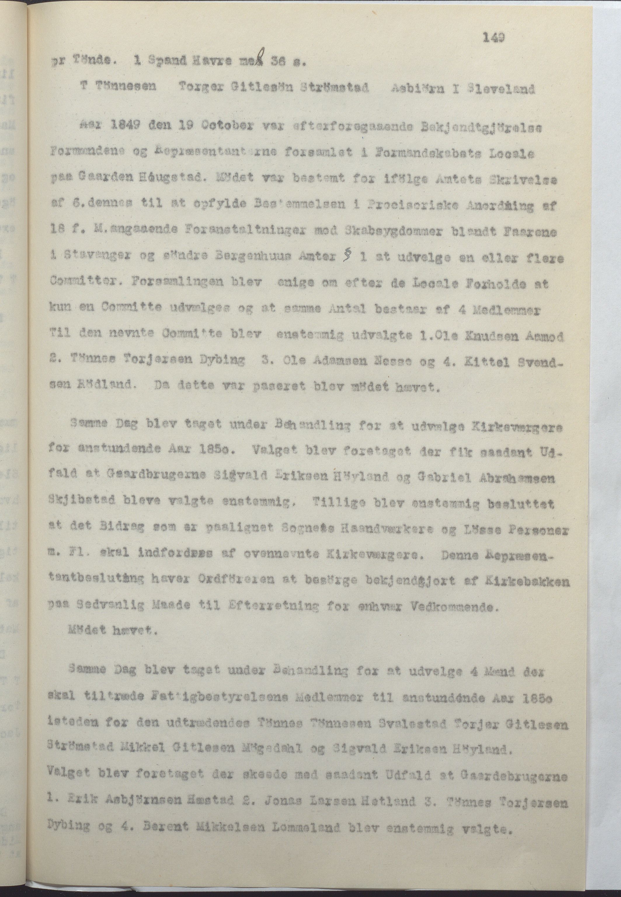 Helleland kommune - Formannskapet, IKAR/K-100479/A/Ab/L0001: Avskrift av møtebok, 1837-1866, p. 149