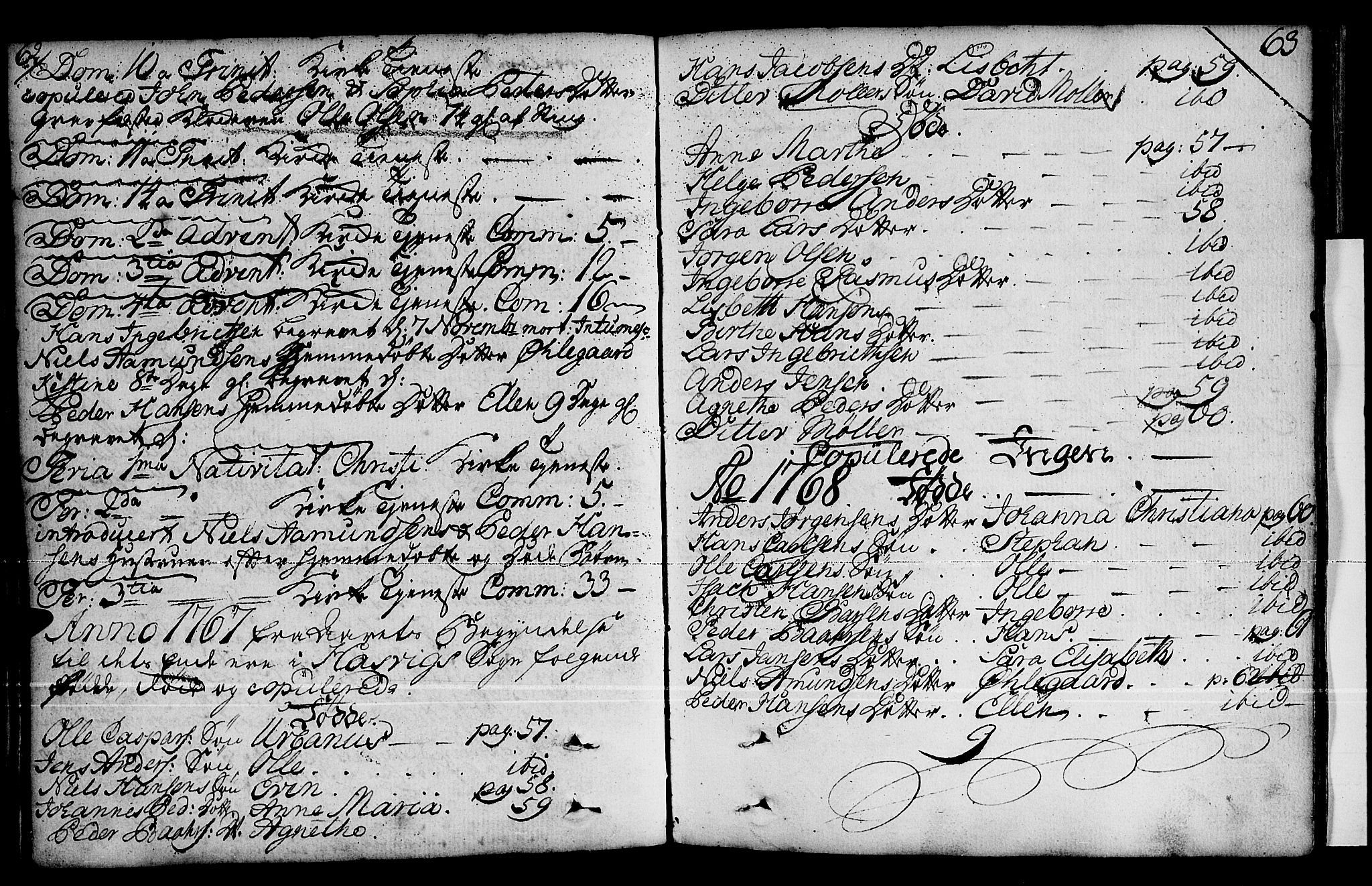 Loppa sokneprestkontor, AV/SATØ-S-1339/H/Ha/L0001kirke: Parish register (official) no. 1 /2, 1753-1784, p. 62-63