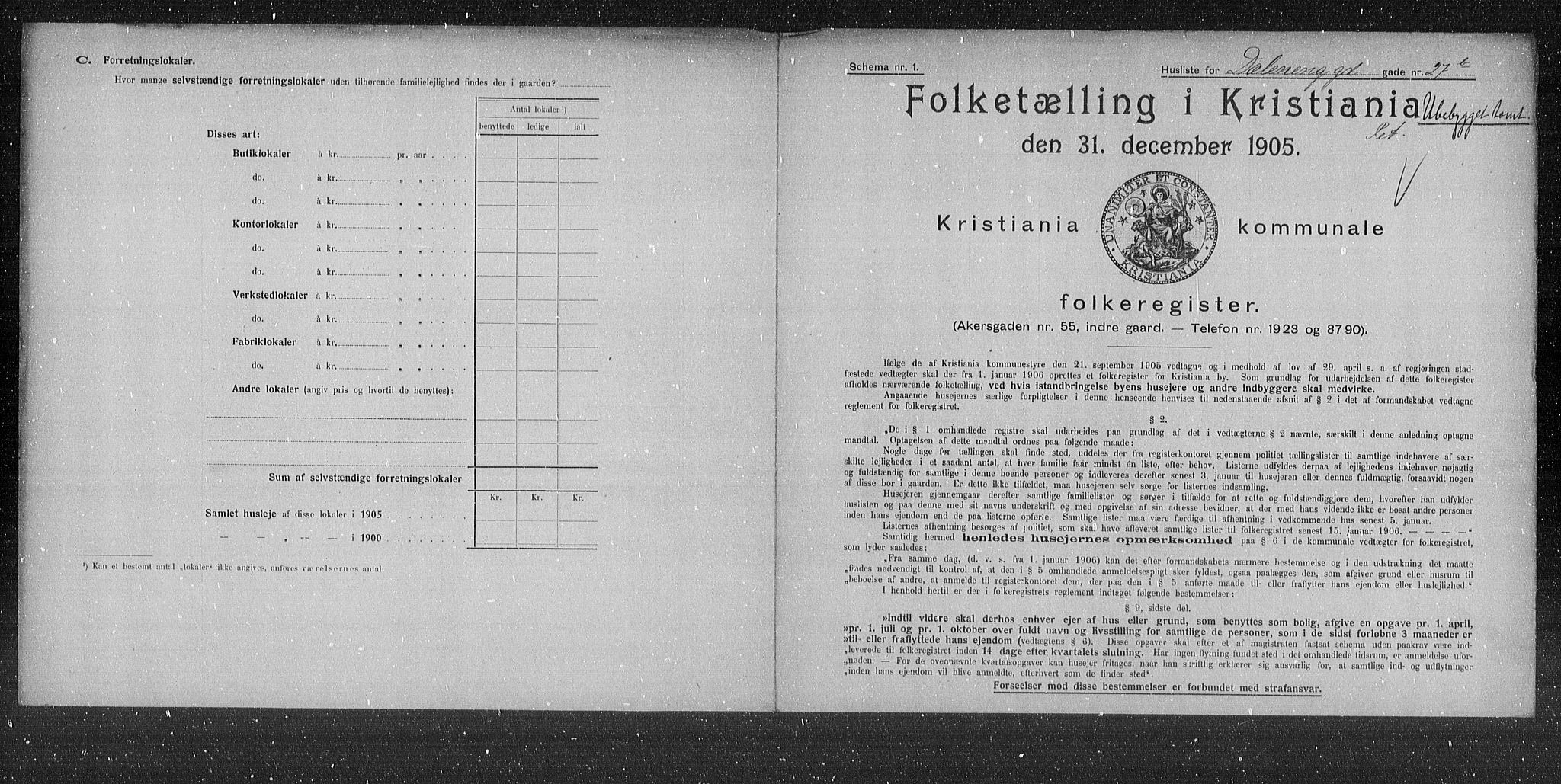 OBA, Municipal Census 1905 for Kristiania, 1905, p. 9171