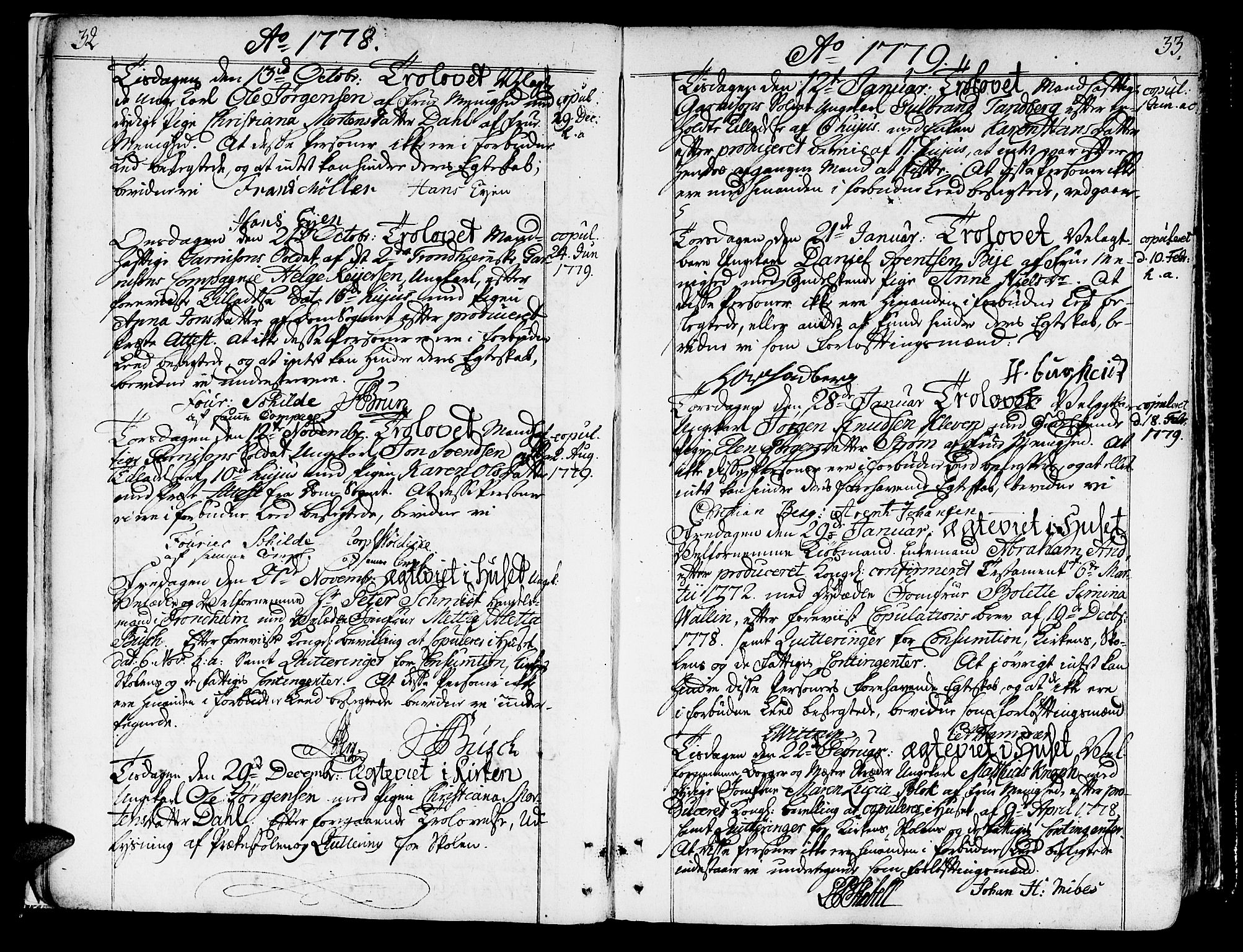 Ministerialprotokoller, klokkerbøker og fødselsregistre - Sør-Trøndelag, SAT/A-1456/602/L0105: Parish register (official) no. 602A03, 1774-1814, p. 32-33