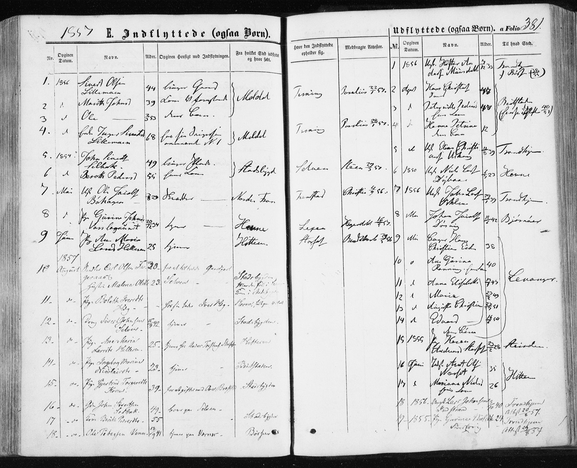 Ministerialprotokoller, klokkerbøker og fødselsregistre - Sør-Trøndelag, SAT/A-1456/659/L0737: Parish register (official) no. 659A07, 1857-1875, p. 381