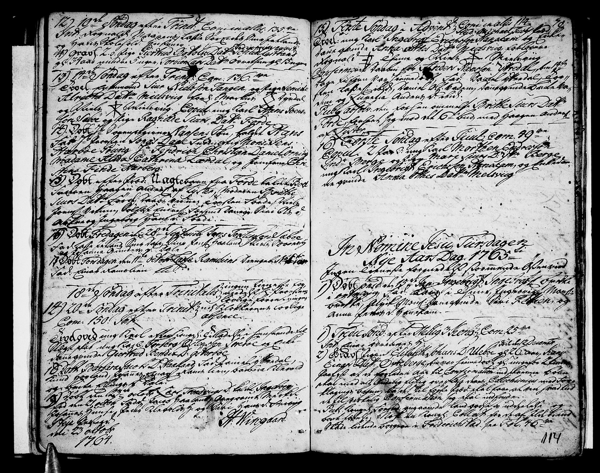 Vik sokneprestembete, SAB/A-81501: Parish register (official) no. A 3 /3, 1755-1771, p. 114