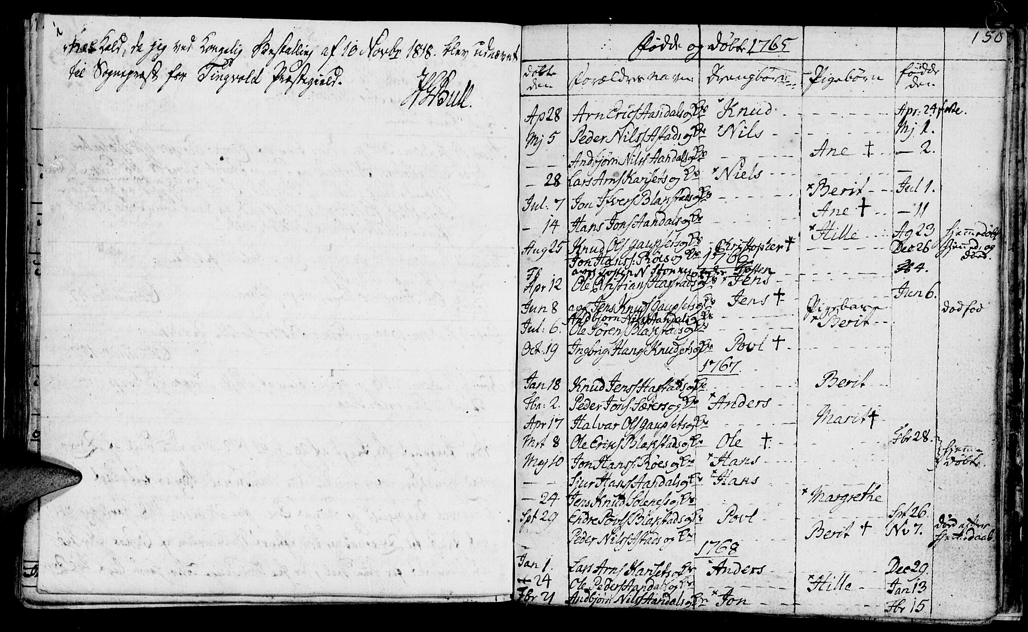 Ministerialprotokoller, klokkerbøker og fødselsregistre - Møre og Romsdal, SAT/A-1454/584/L0962: Parish register (official) no. 584A02, 1765-1812, p. 149-150