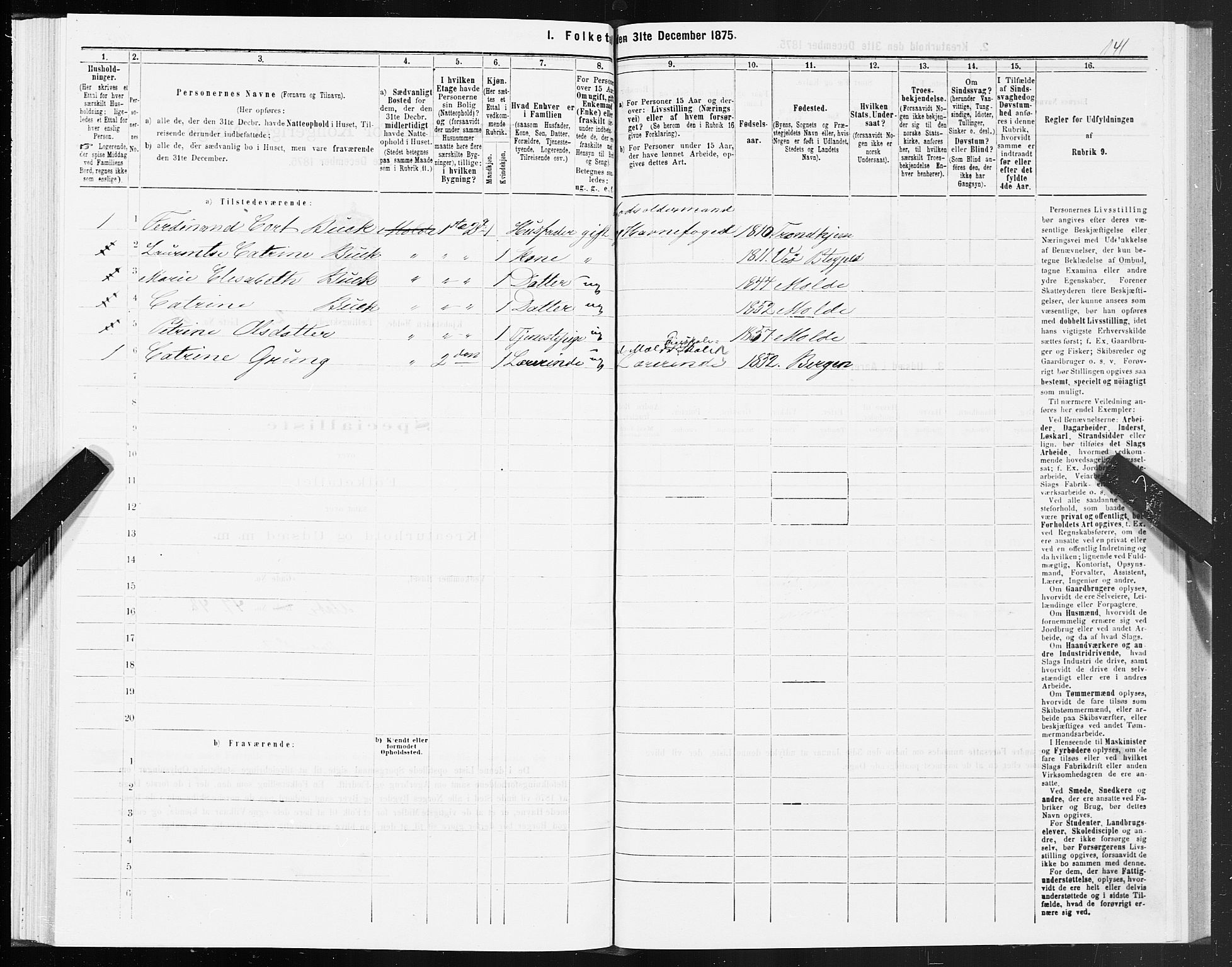 SAT, 1875 census for 1502P Molde, 1875, p. 1141