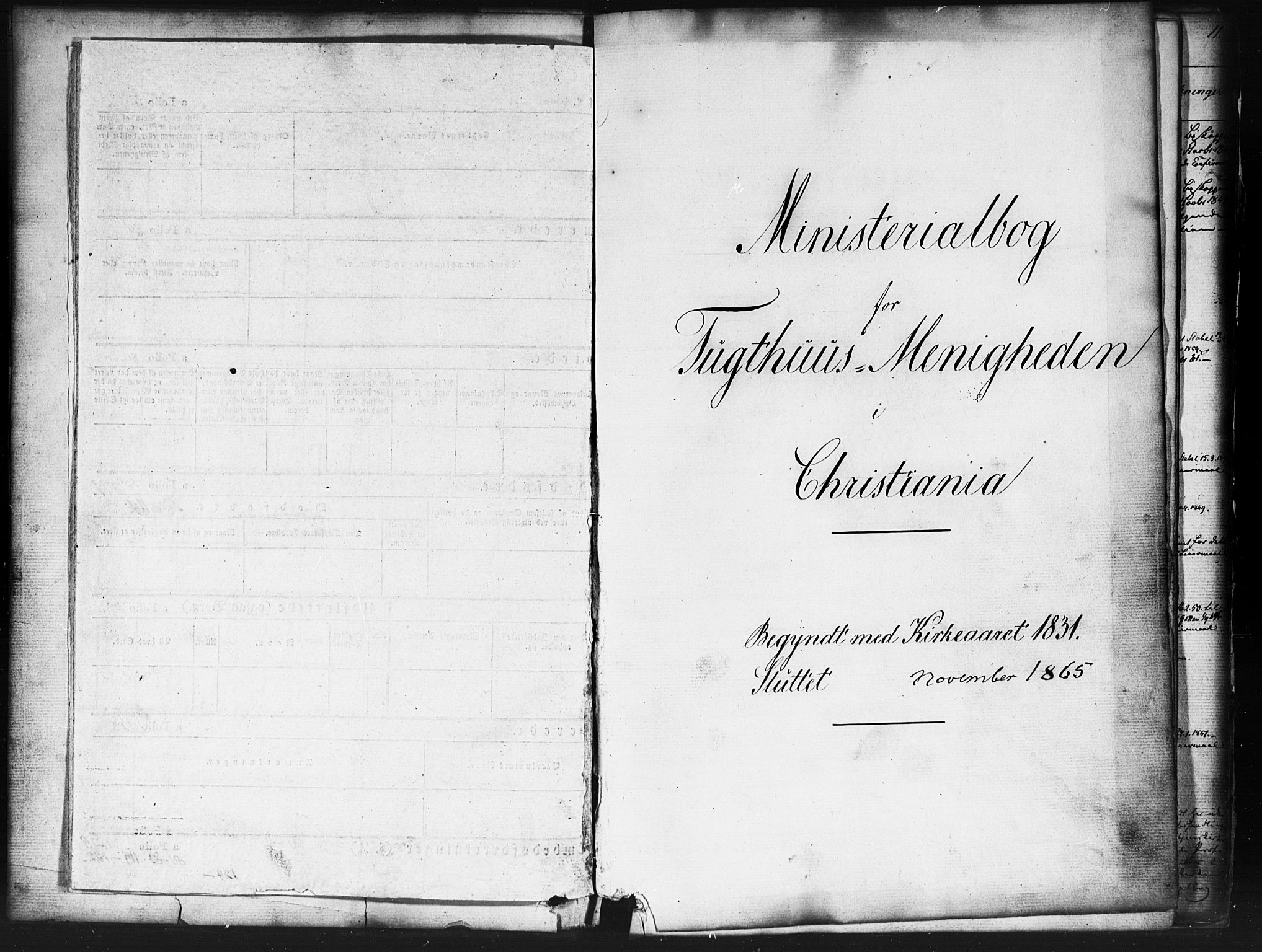 Kristiania tukthusprest Kirkebøker, SAO/A-10881/F/Fa/L0003: Parish register (official) no. 3, 1831-1865