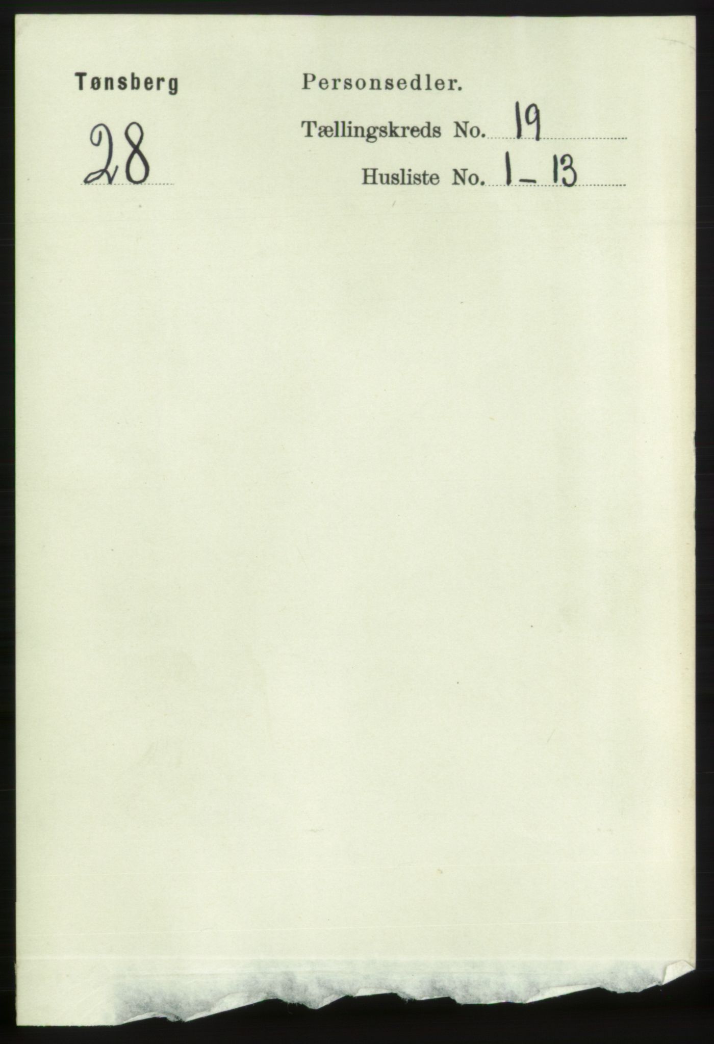 RA, 1891 census for 0705 Tønsberg, 1891, p. 5216