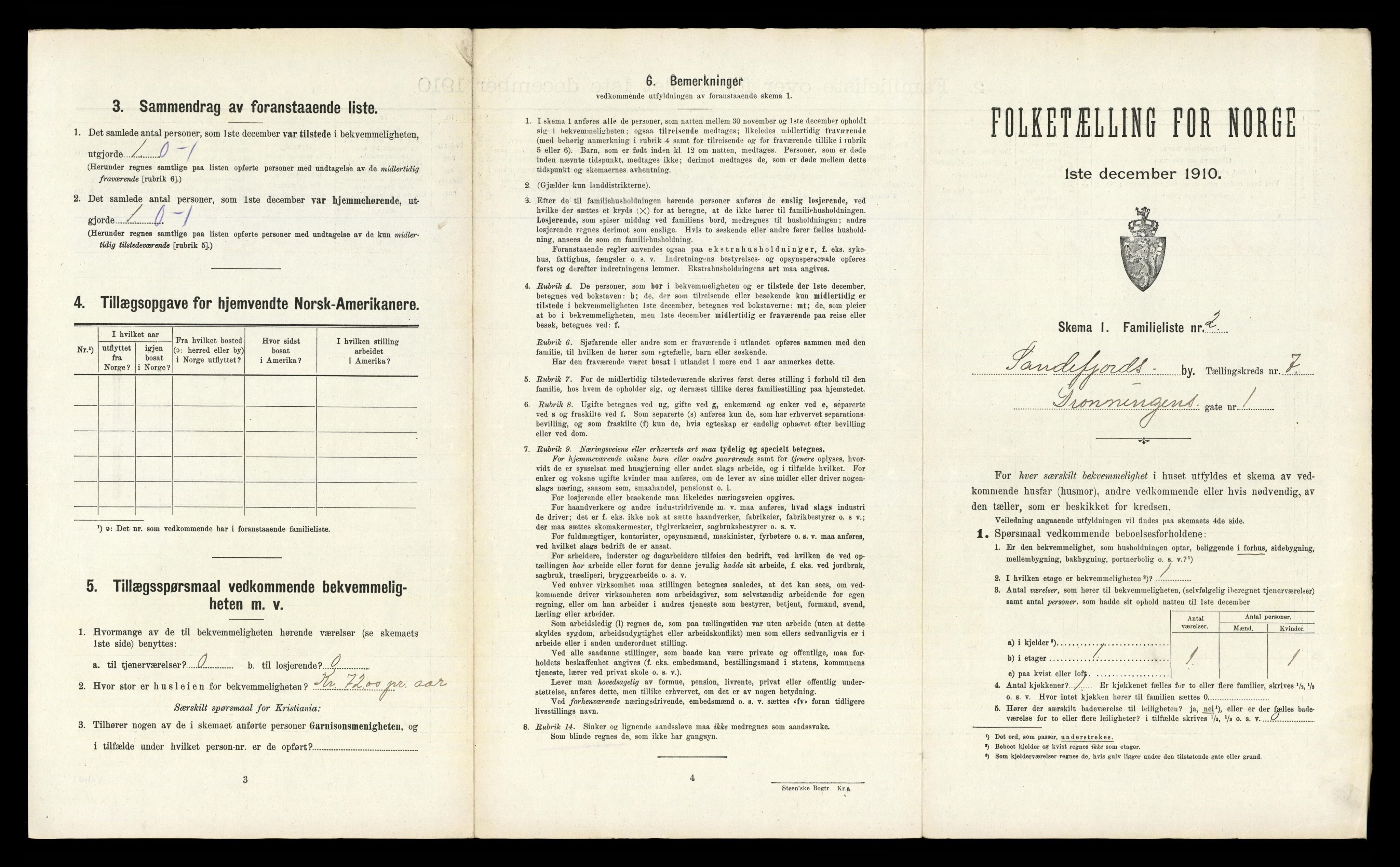 RA, 1910 census for Sandefjord, 1910, p. 1862