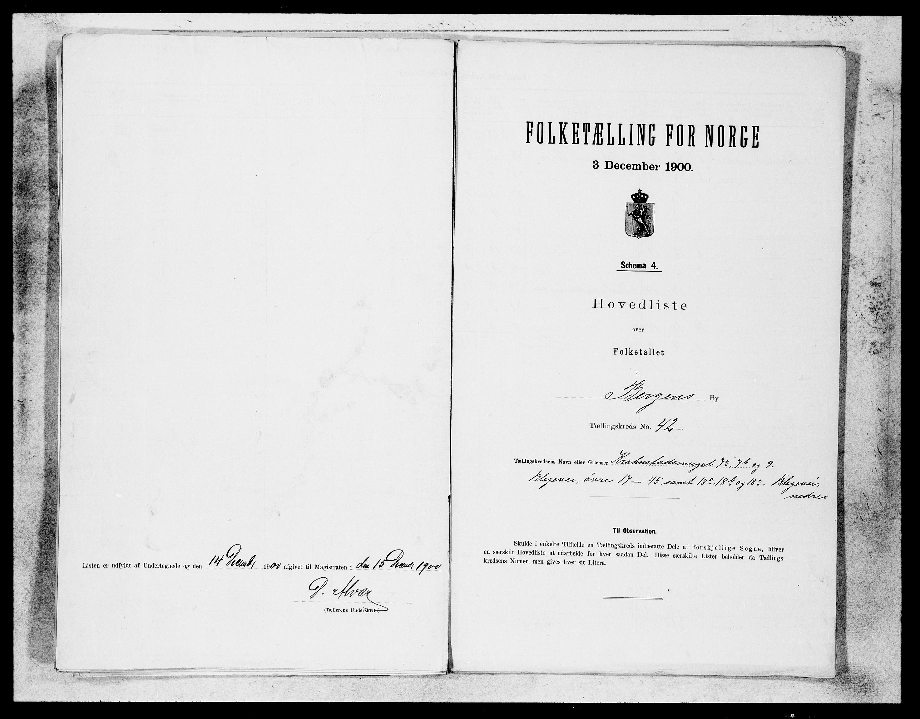 SAB, 1900 census for Bergen, 1900, p. 84