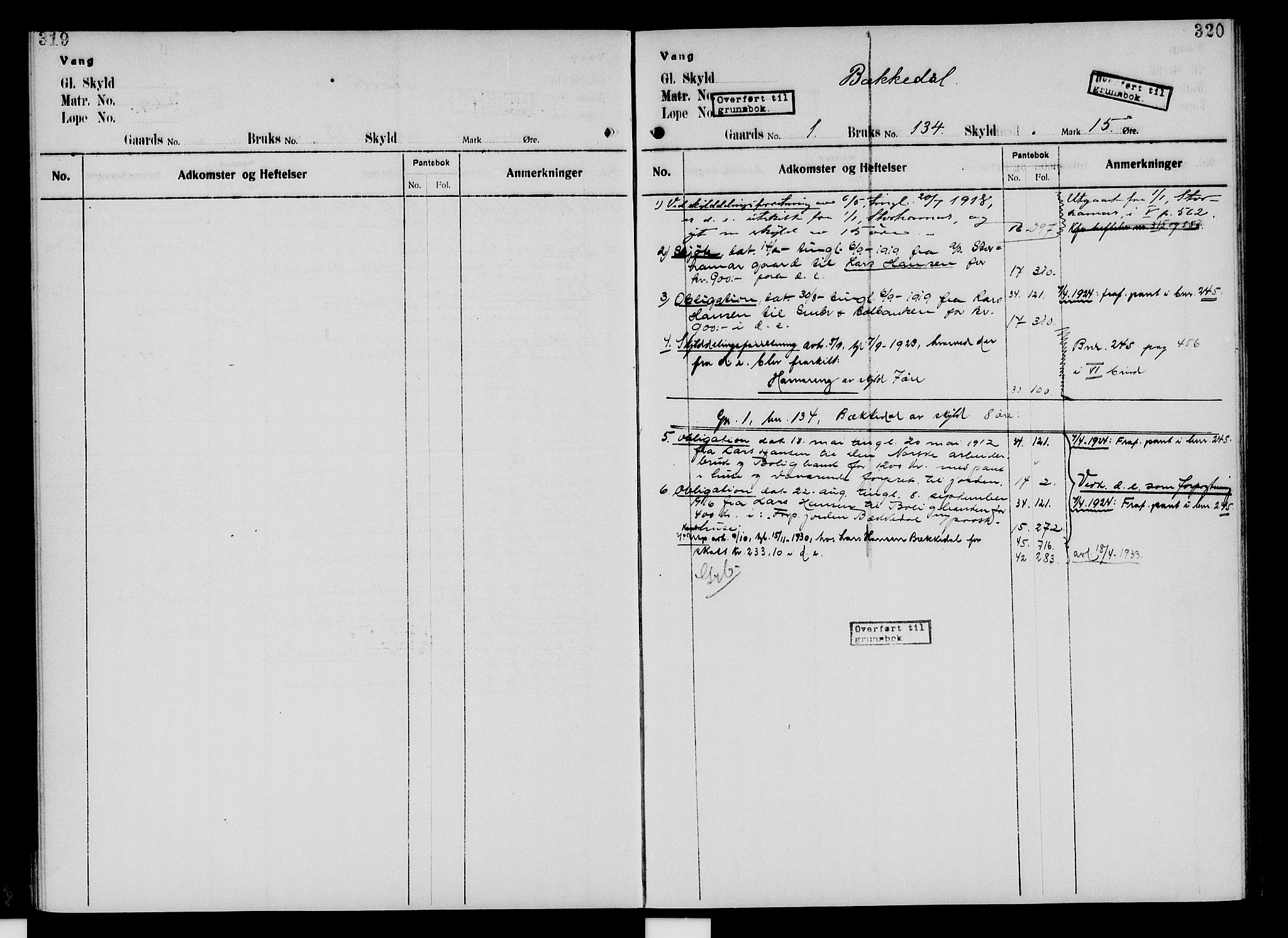 Nord-Hedmark sorenskriveri, SAH/TING-012/H/Ha/Had/Hade/L0005: Mortgage register no. 4.5, 1916-1940, p. 319-320