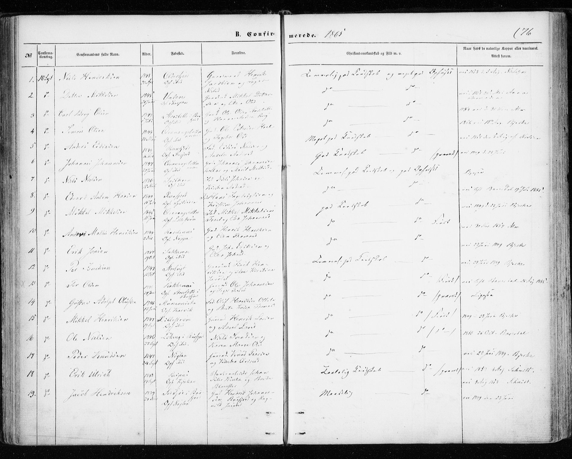 Skjervøy sokneprestkontor, SATØ/S-1300/H/Ha/Haa/L0011kirke: Parish register (official) no. 11, 1861-1877, p. 76