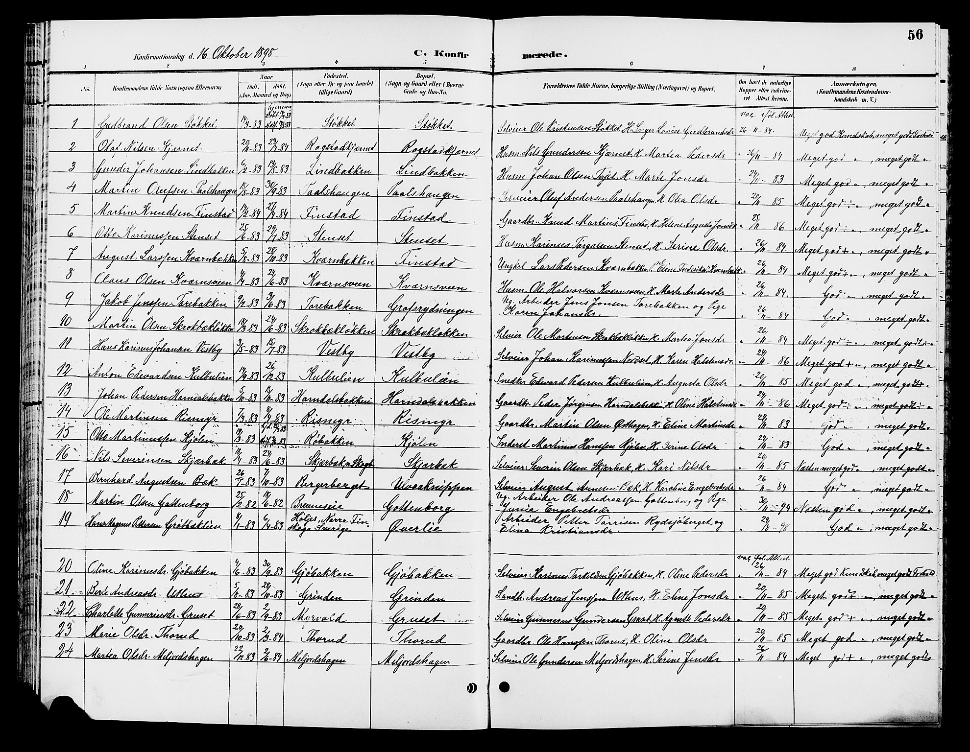 Elverum prestekontor, AV/SAH-PREST-044/H/Ha/Hab/L0007: Parish register (copy) no. 7, 1896-1914, p. 56