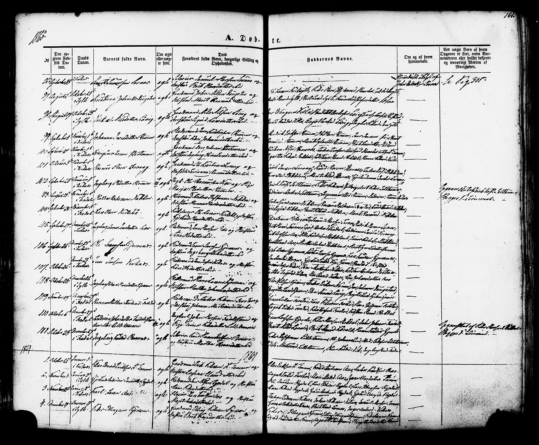Ministerialprotokoller, klokkerbøker og fødselsregistre - Møre og Romsdal, SAT/A-1454/539/L0529: Parish register (official) no. 539A02, 1848-1872, p. 101