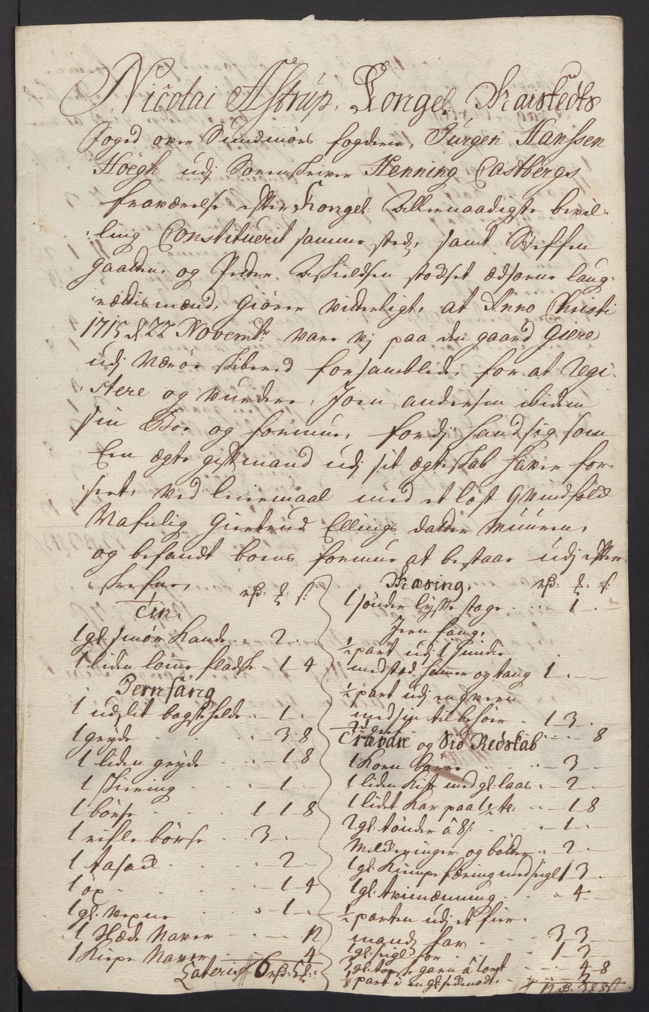 Rentekammeret inntil 1814, Reviderte regnskaper, Fogderegnskap, RA/EA-4092/R54/L3567: Fogderegnskap Sunnmøre, 1715, p. 198