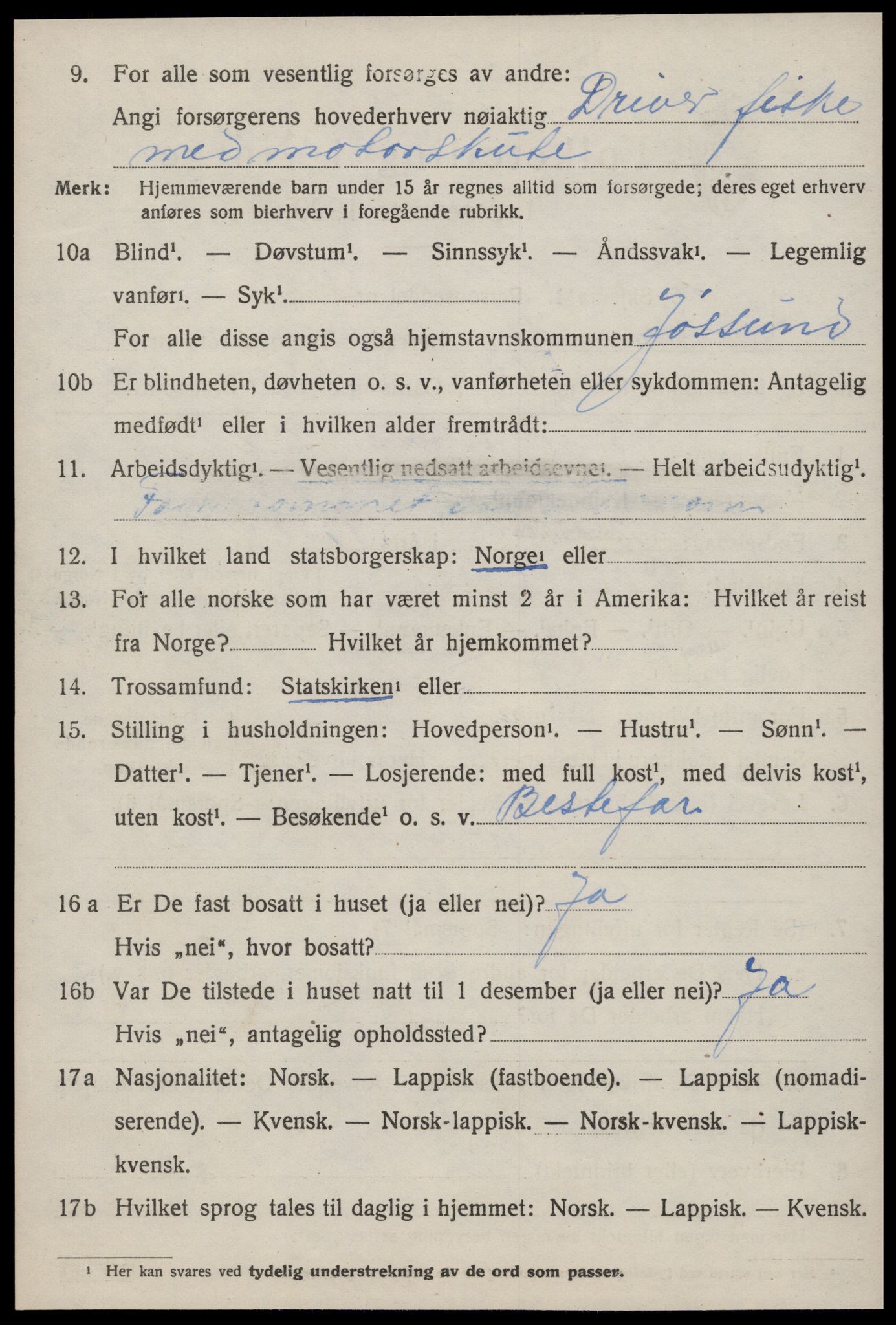 SAT, 1920 census for Jøssund, 1920, p. 3935