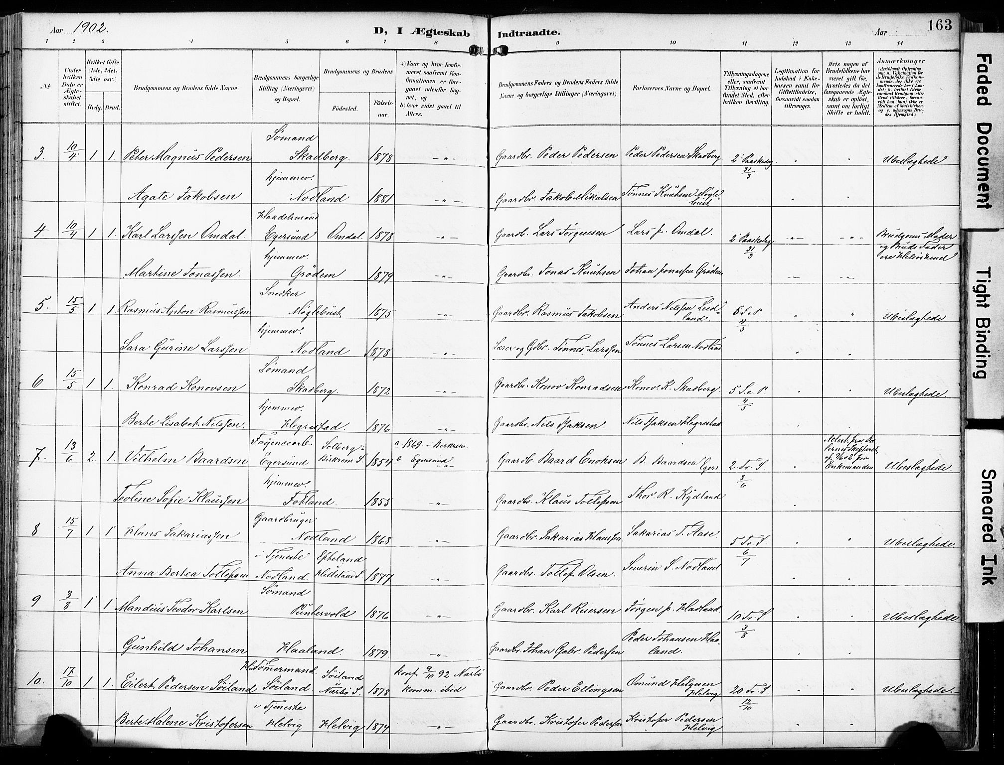 Eigersund sokneprestkontor, AV/SAST-A-101807/S08/L0018: Parish register (official) no. A 17, 1892-1905, p. 163