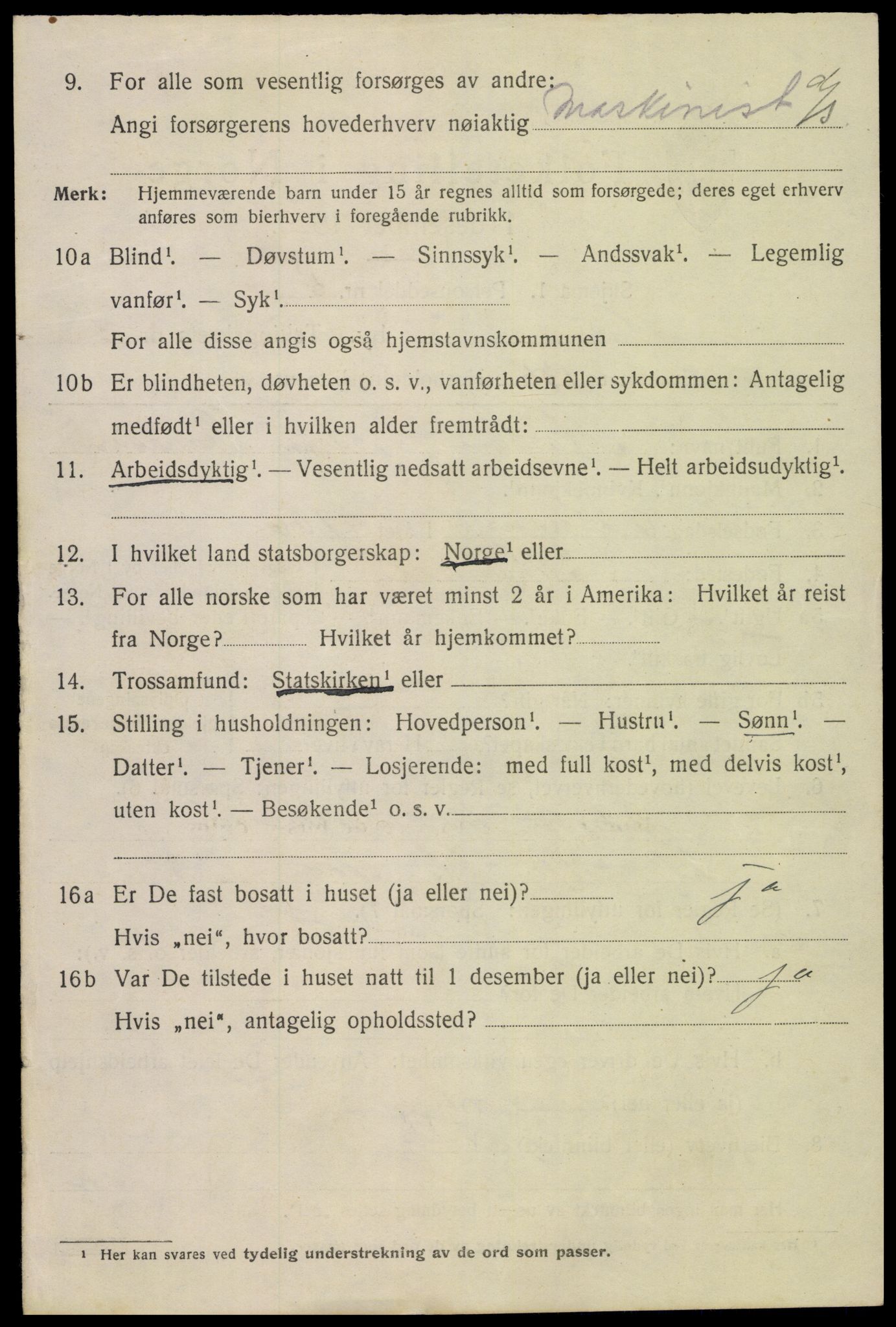 SAK, 1920 census for Mandal, 1920, p. 7020