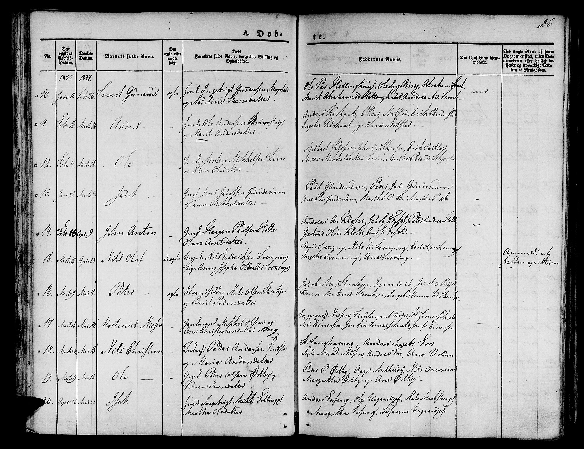 Ministerialprotokoller, klokkerbøker og fødselsregistre - Nord-Trøndelag, SAT/A-1458/746/L0445: Parish register (official) no. 746A04, 1826-1846, p. 26