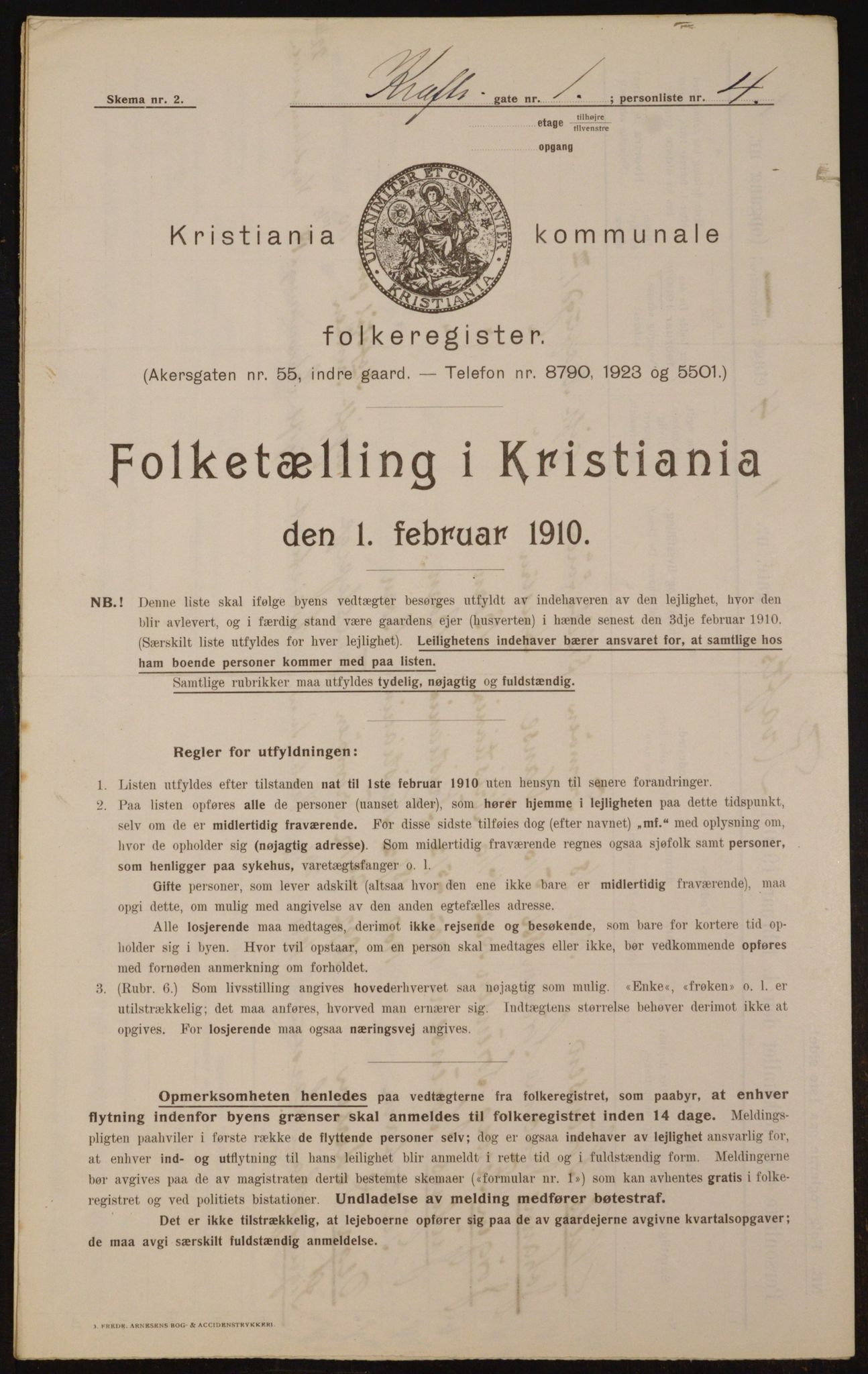 OBA, Municipal Census 1910 for Kristiania, 1910, p. 52340