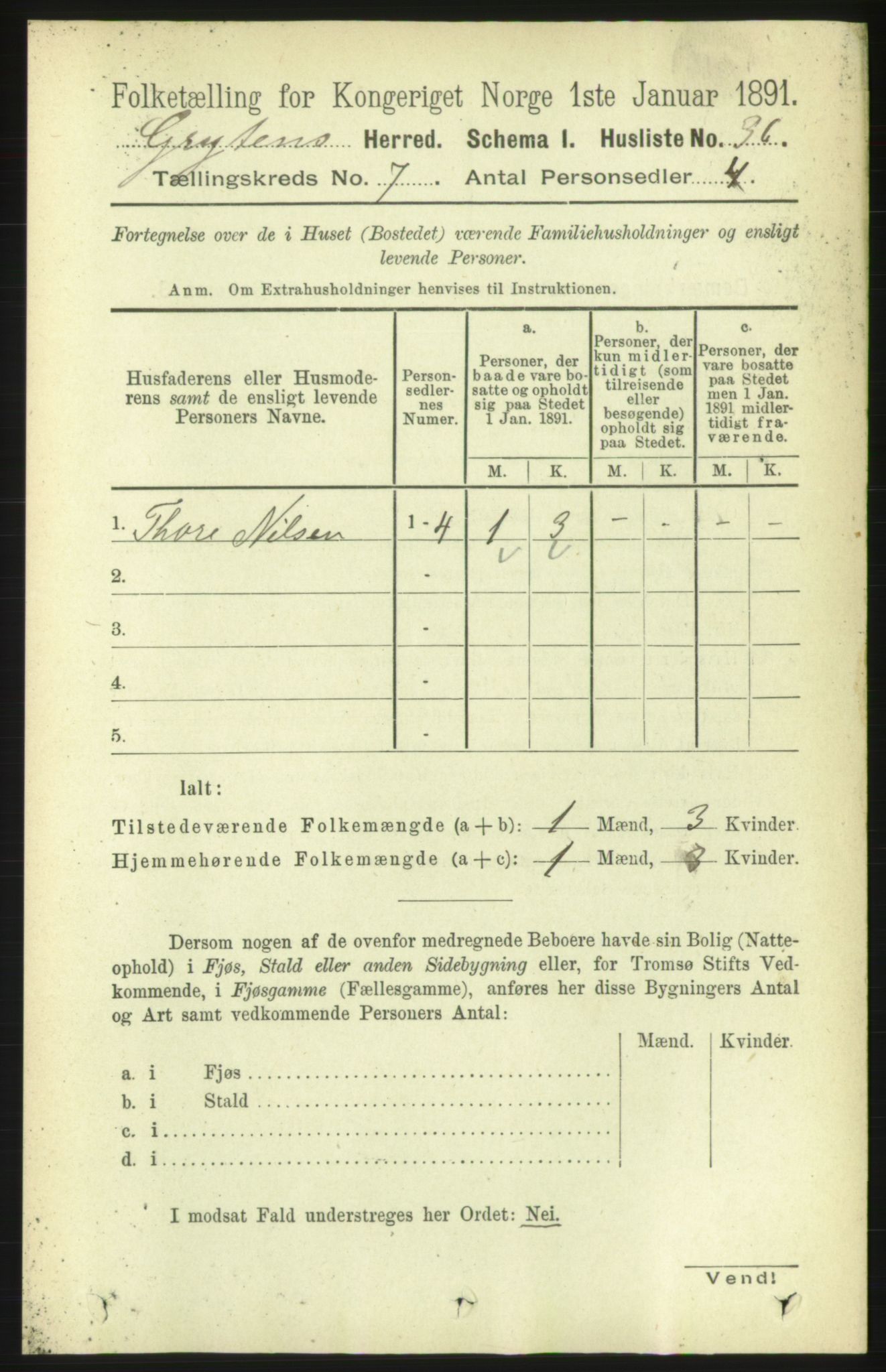 RA, 1891 census for 1539 Grytten, 1891, p. 2855