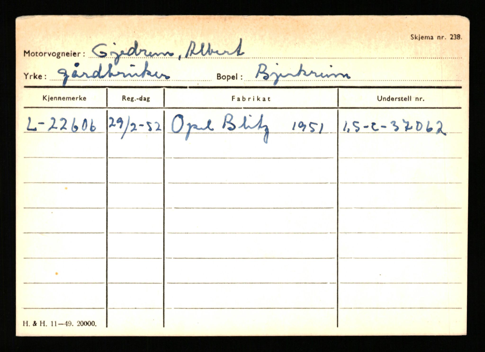 Stavanger trafikkstasjon, SAST/A-101942/0/H/L0010: Fuglestad - Gjestland, 1930-1971, p. 2298