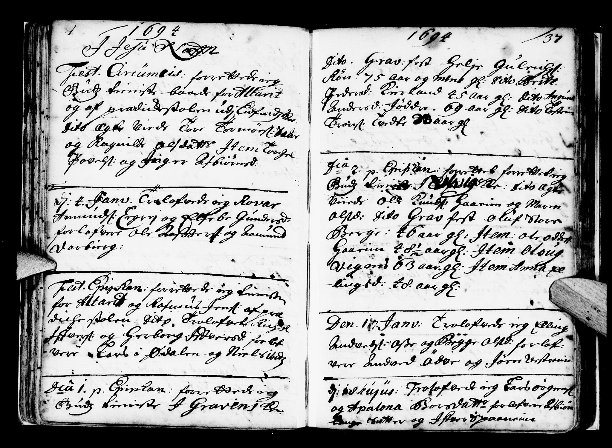 Ulvik sokneprestembete, SAB/A-78801/H/Haa: Parish register (official) no. A 2, 1689-1706, p. 37