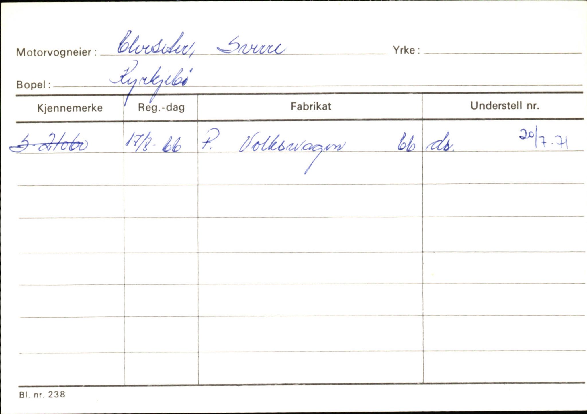 Statens vegvesen, Sogn og Fjordane vegkontor, SAB/A-5301/4/F/L0130: Eigarregister Eid T-Å. Høyanger A-O, 1945-1975, p. 951