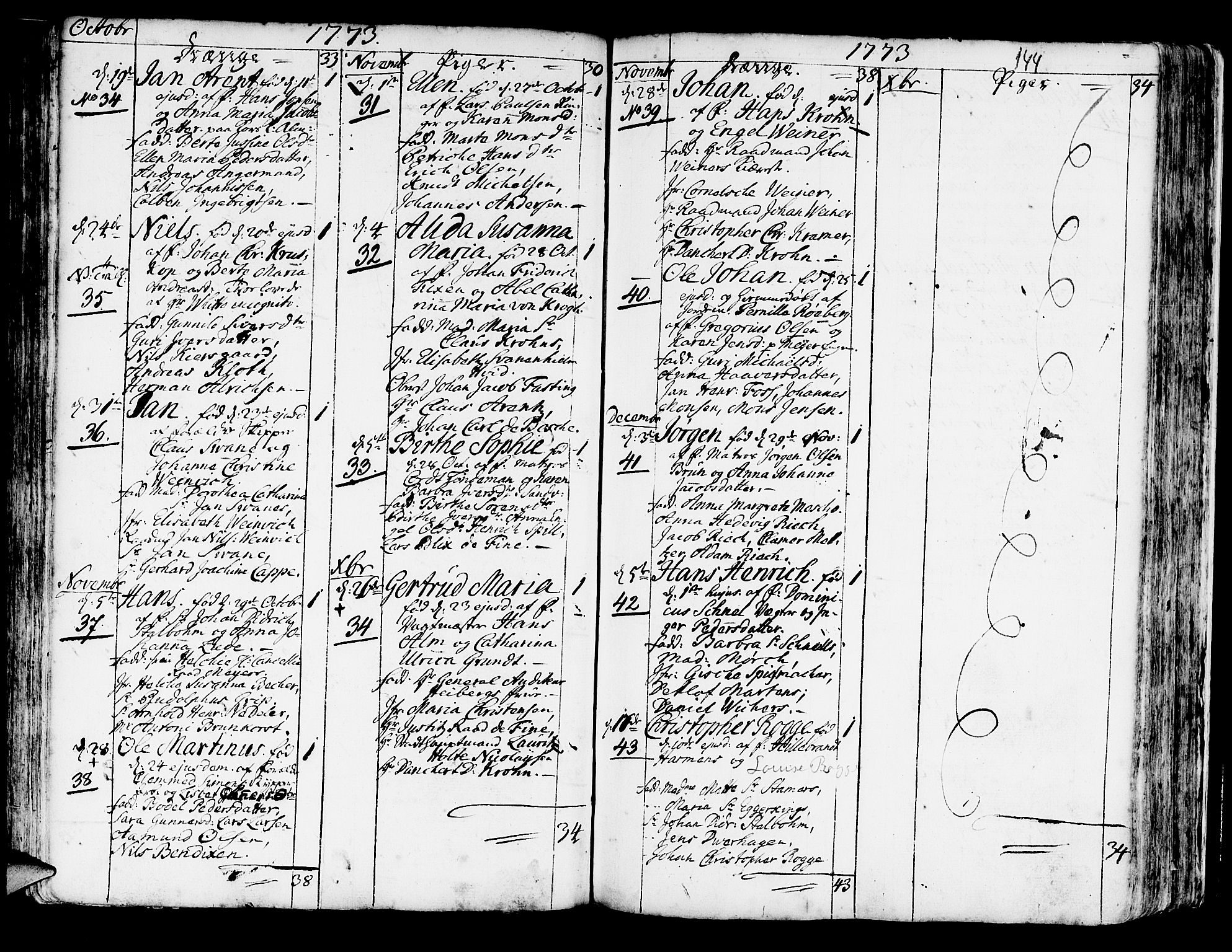 Korskirken sokneprestembete, SAB/A-76101/H/Haa/L0005: Parish register (official) no. A 5, 1751-1789, p. 144