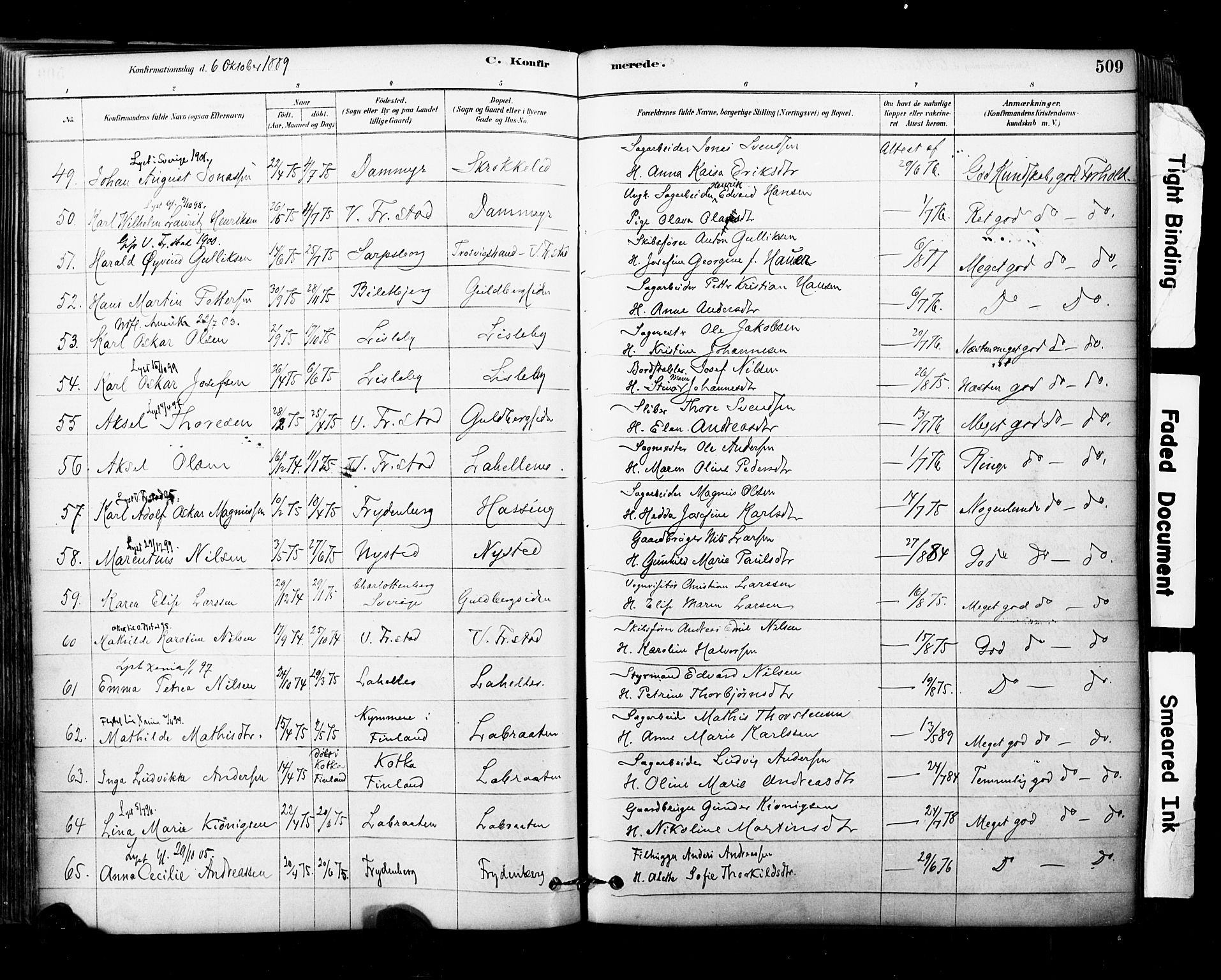 Glemmen prestekontor Kirkebøker, SAO/A-10908/F/Fa/L0011: Parish register (official) no. 11, 1878-1917, p. 509