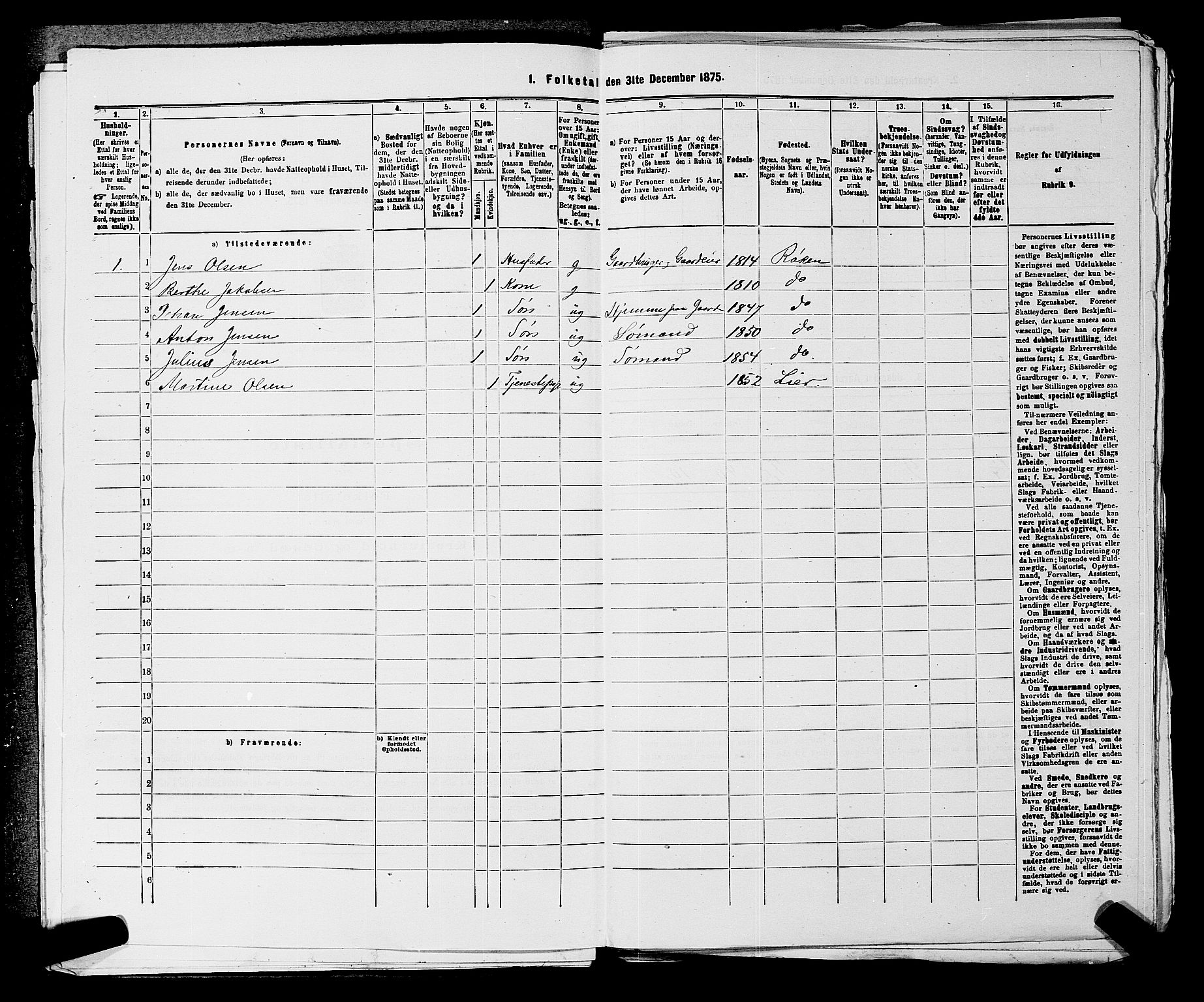 SAKO, 1875 census for 0627P Røyken, 1875, p. 74