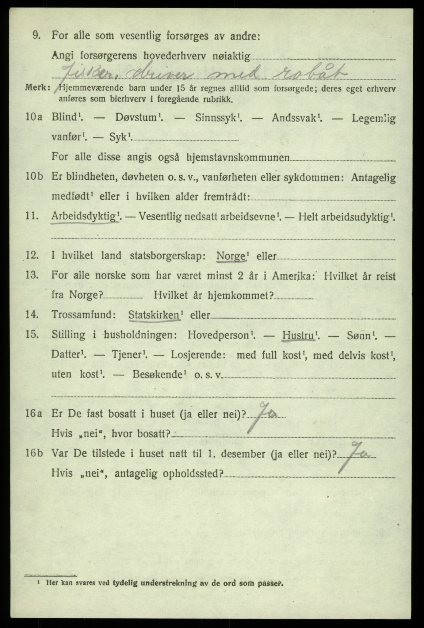 SAB, 1920 census for Sund, 1920, p. 2876