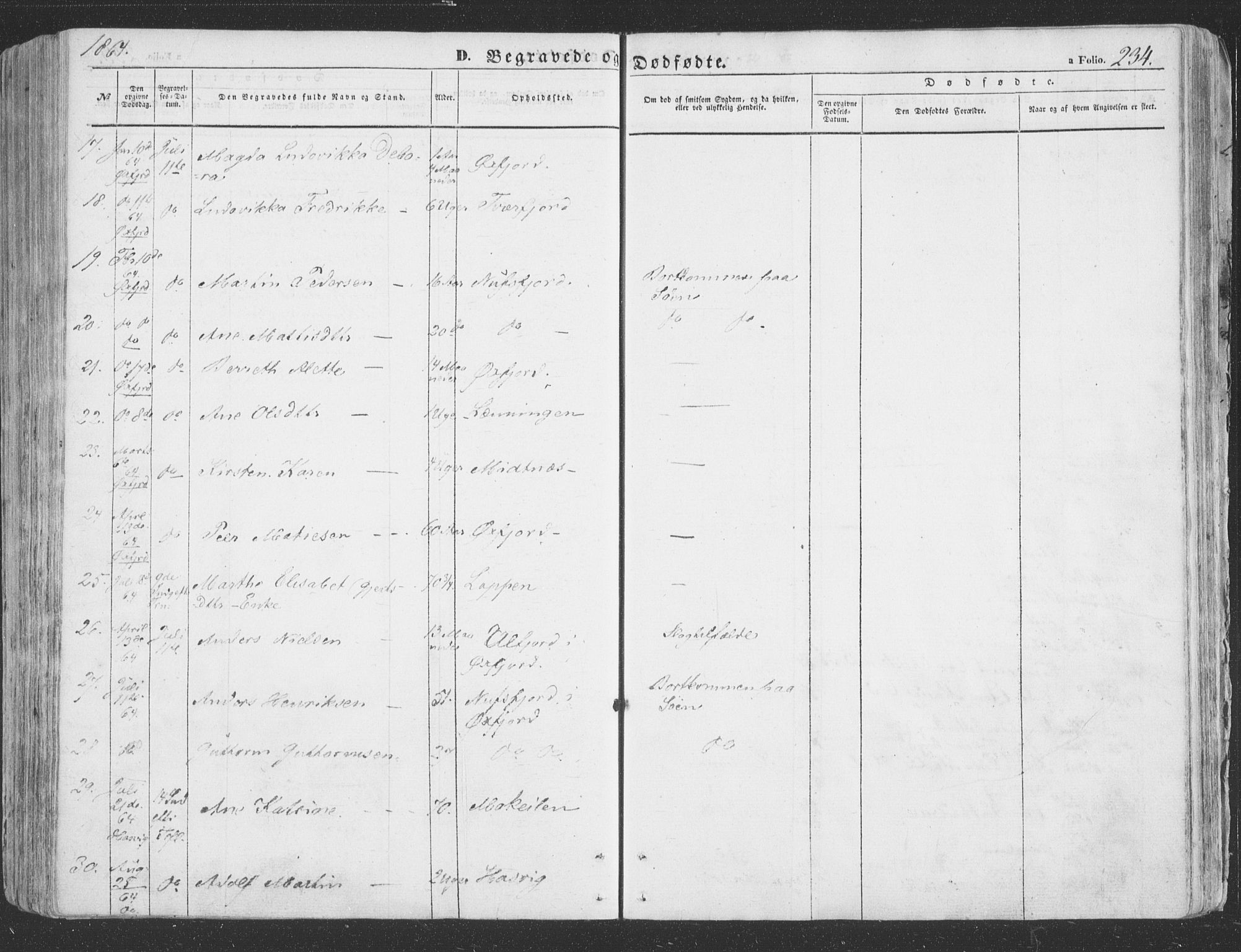 Loppa sokneprestkontor, AV/SATØ-S-1339/H/Ha/L0004kirke: Parish register (official) no. 4, 1849-1868, p. 234