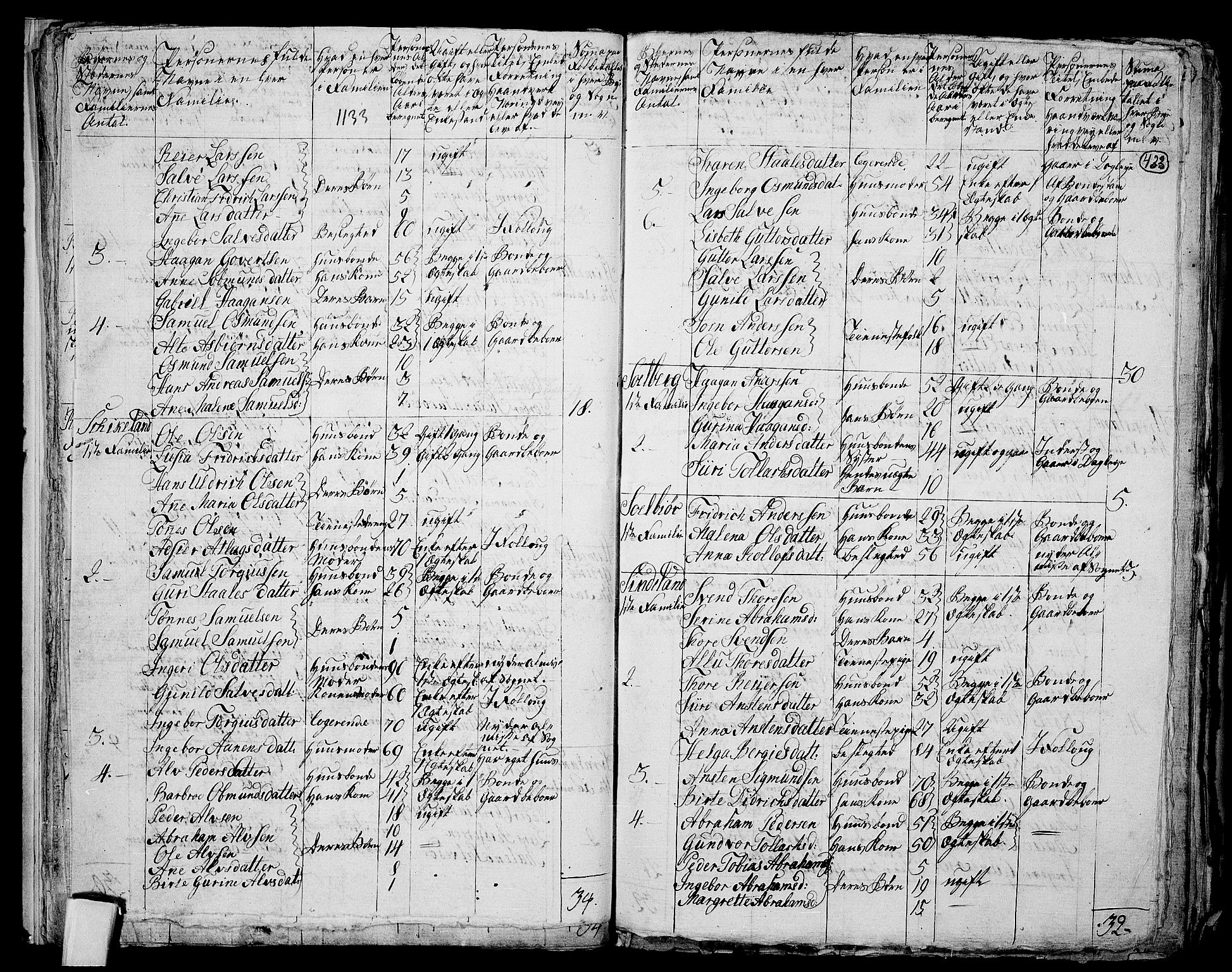 RA, 1801 census for 1037P Nedre Kvinesdal, 1801, p. 432b-433a