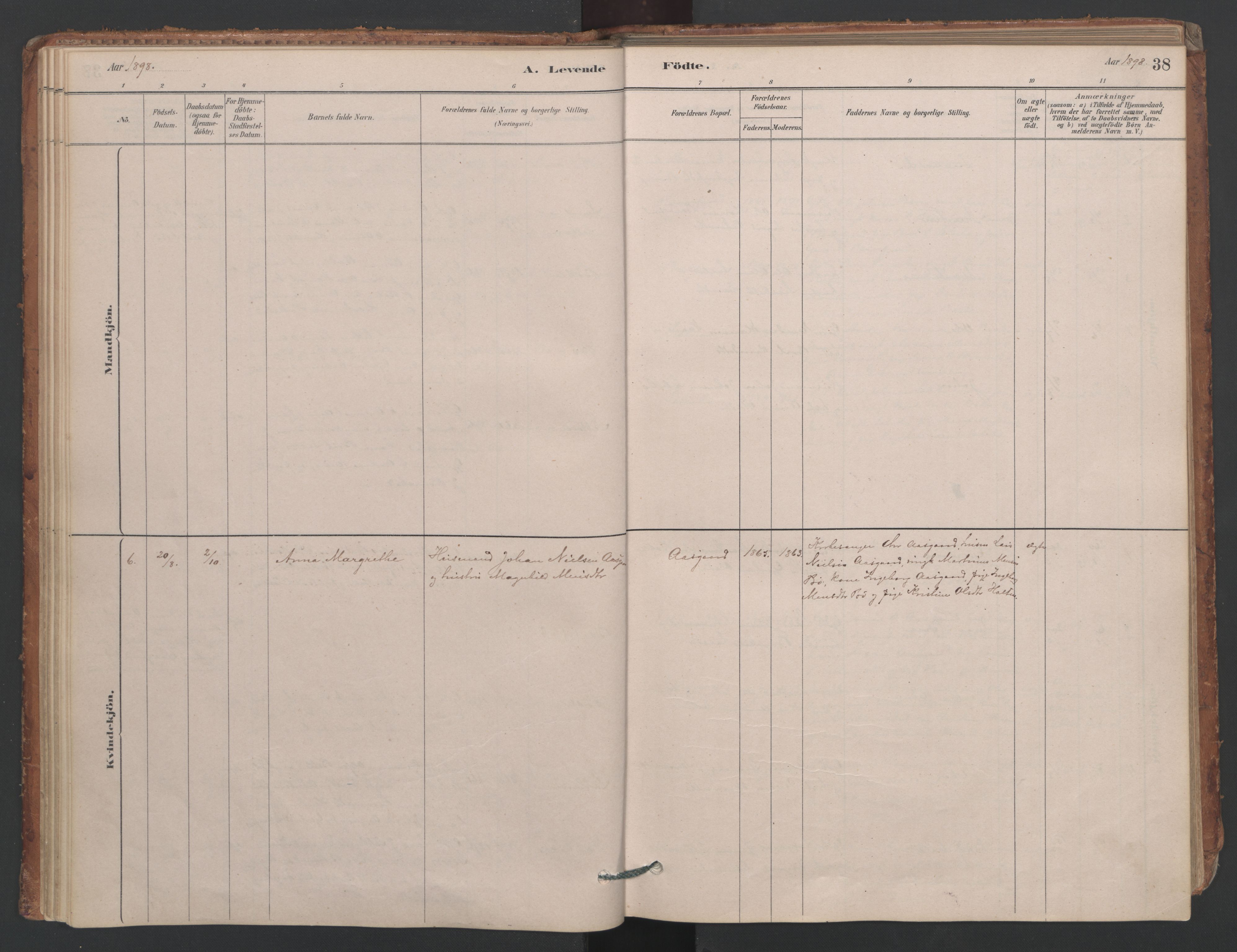 Ministerialprotokoller, klokkerbøker og fødselsregistre - Møre og Romsdal, AV/SAT-A-1454/594/L1036: Parish register (official) no. 594A02 (?), 1879-1910, p. 38