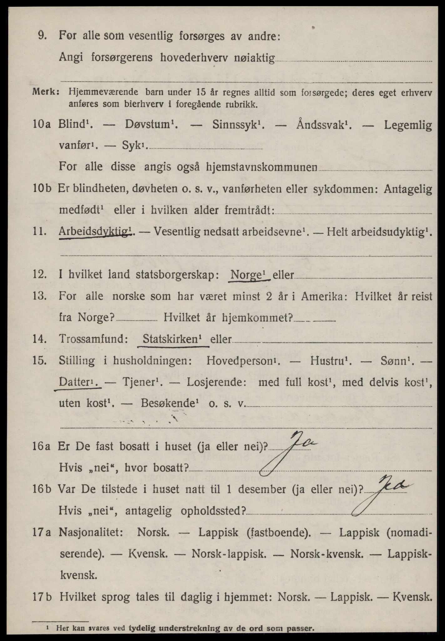 SAT, 1920 census for Singsås, 1920, p. 2482