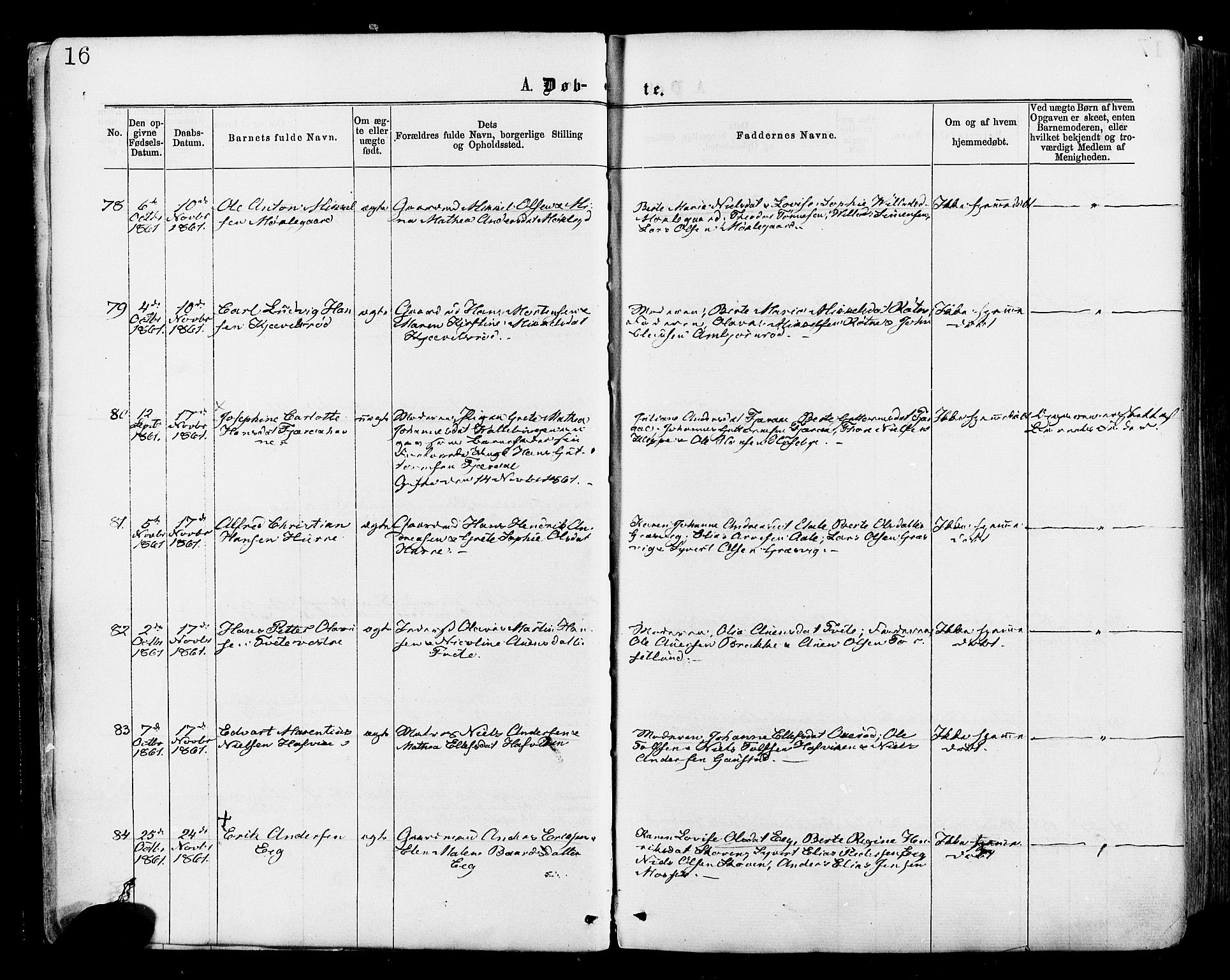 Onsøy prestekontor Kirkebøker, AV/SAO-A-10914/F/Fa/L0004: Parish register (official) no. I 4, 1861-1877, p. 16