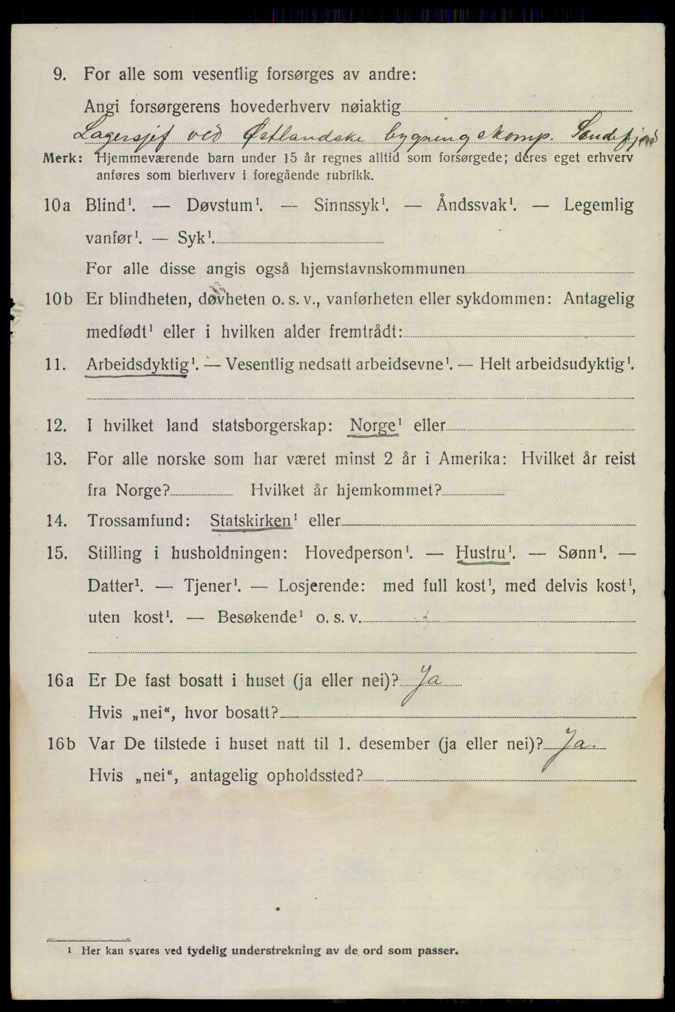 SAKO, 1920 census for Sandeherred, 1920, p. 18083