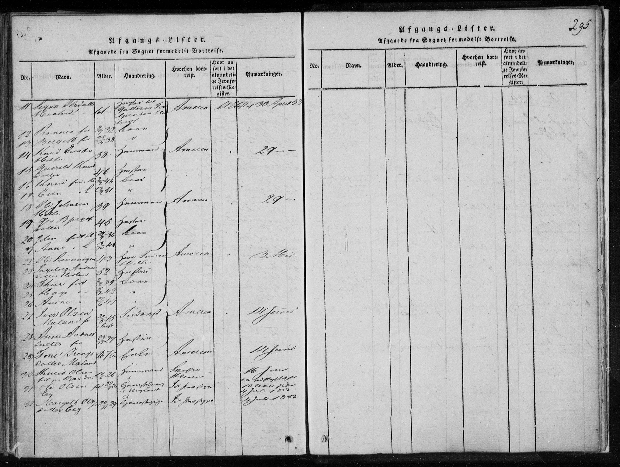 Lårdal kirkebøker, SAKO/A-284/F/Fa/L0005: Parish register (official) no. I 5, 1815-1860, p. 295