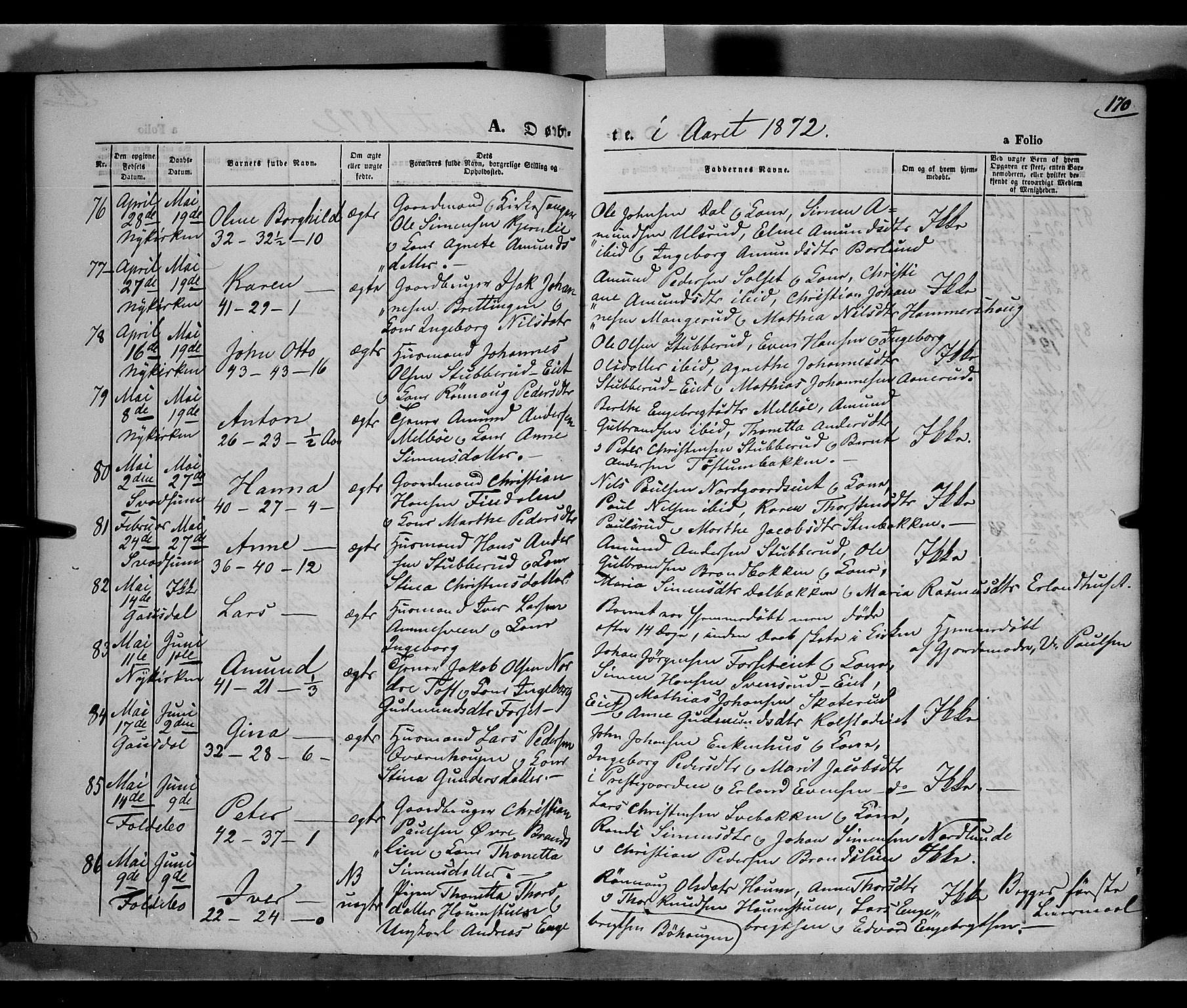 Gausdal prestekontor, AV/SAH-PREST-090/H/Ha/Haa/L0009: Parish register (official) no. 9, 1862-1873, p. 170