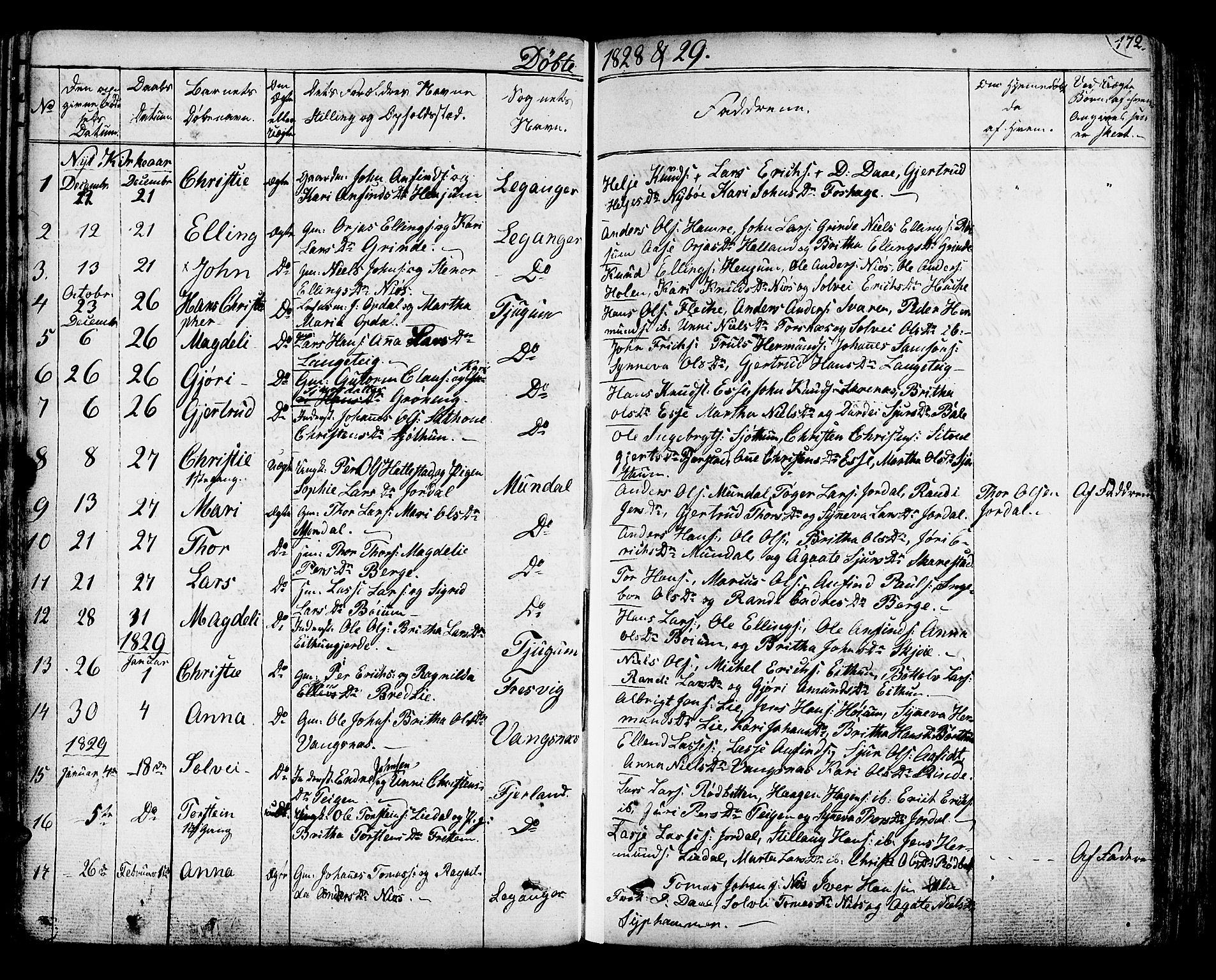 Leikanger sokneprestembete, SAB/A-81001: Parish register (official) no. A 6, 1810-1838, p. 172