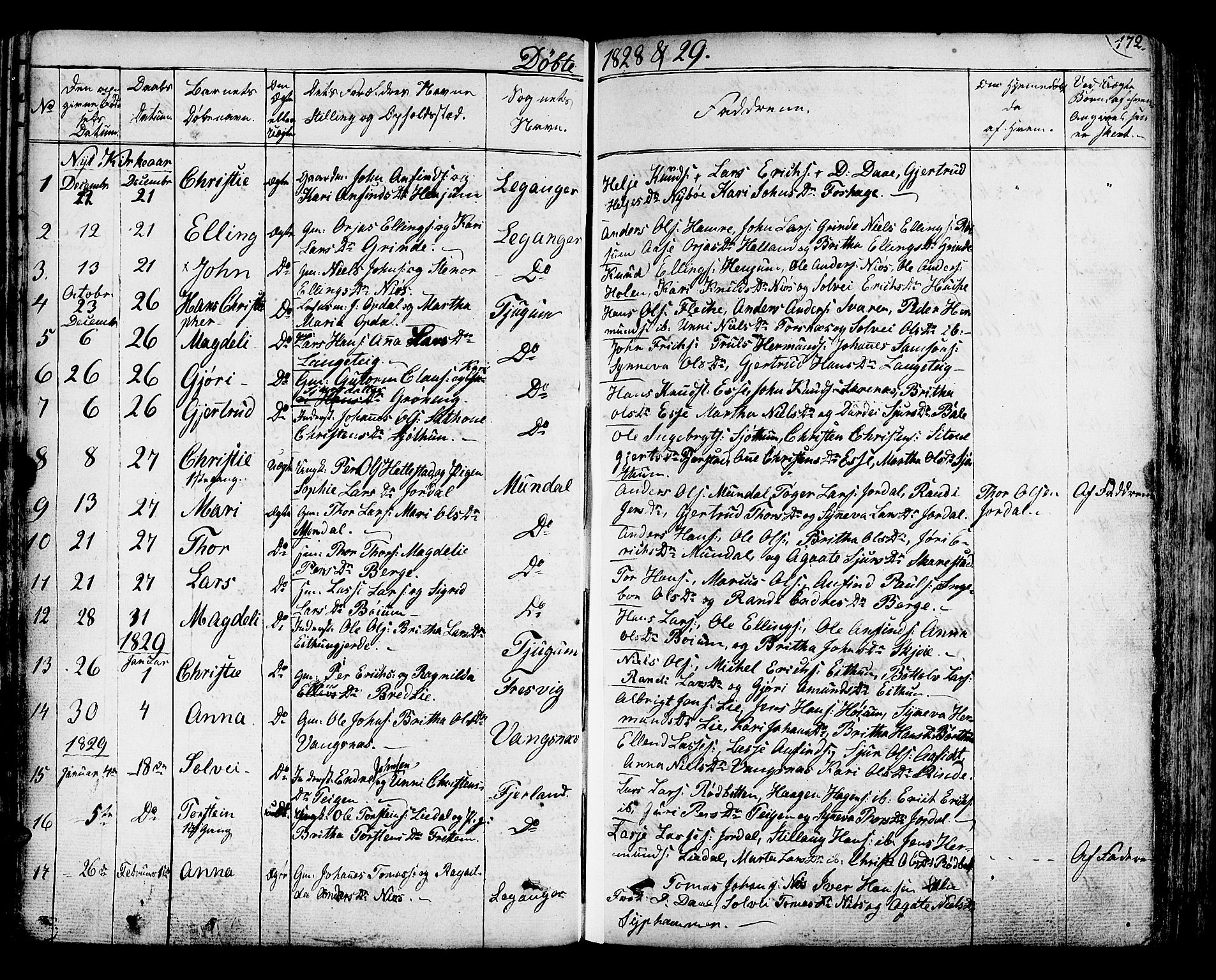 Leikanger sokneprestembete, AV/SAB-A-81001/H/Haa/Haaa/L0006: Parish register (official) no. A 6, 1810-1838, p. 172