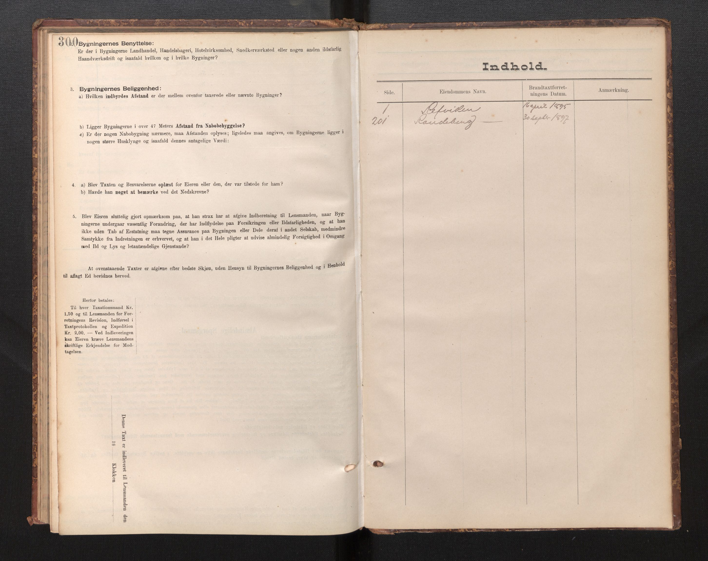 Lensmannen i Selje, AV/SAB-A-29701/0012/L0003: Branntakstprotokoll, skjematakst, 1895-1929, p. 300