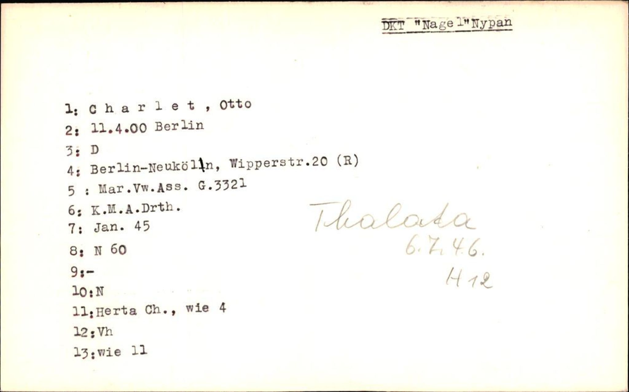 Hjemsendte tyskere , AV/RA-RAFA-6487/D/Db/L0008: Bordasch-Deters, 1945-1947, p. 887